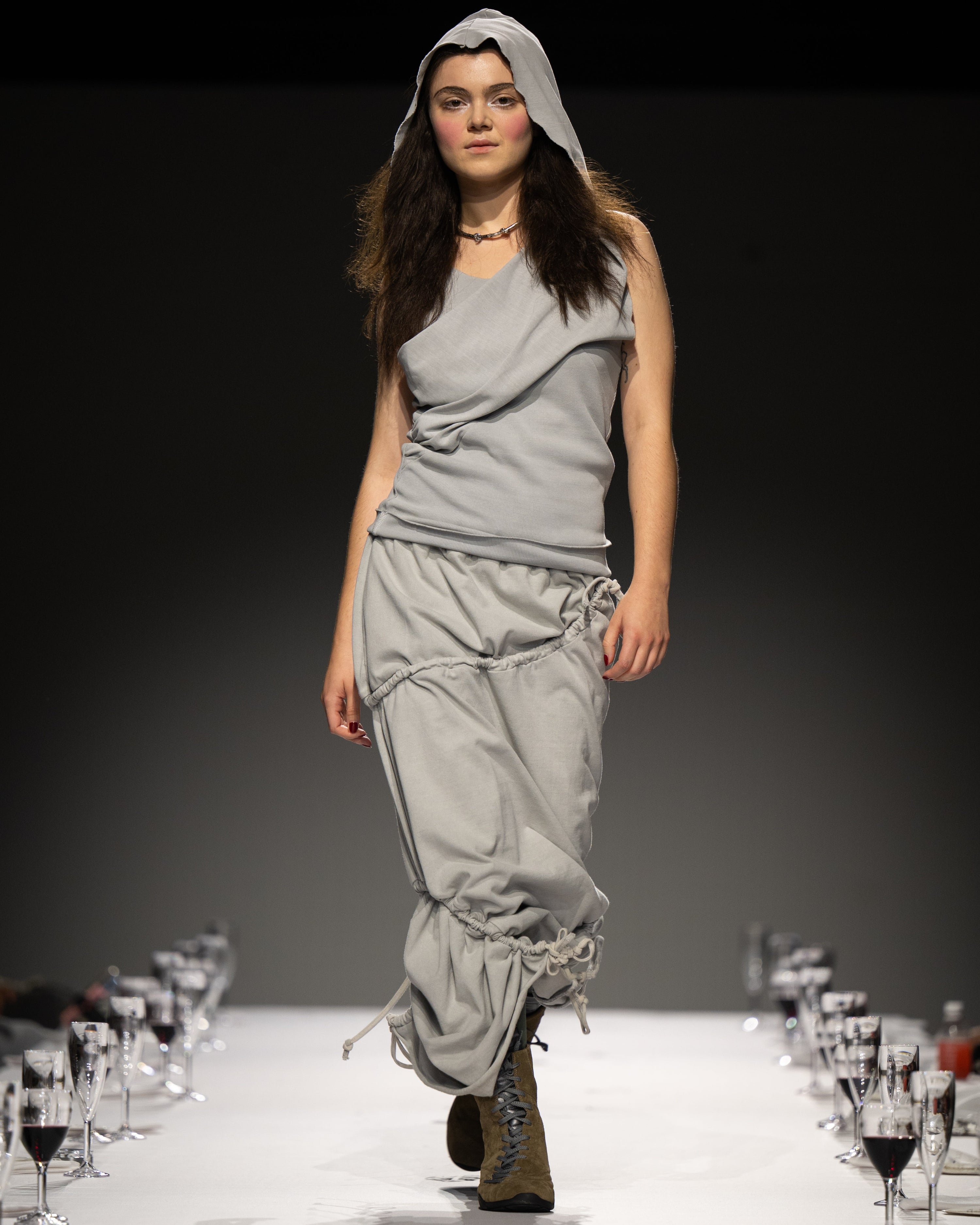 Vortex ruched skirt