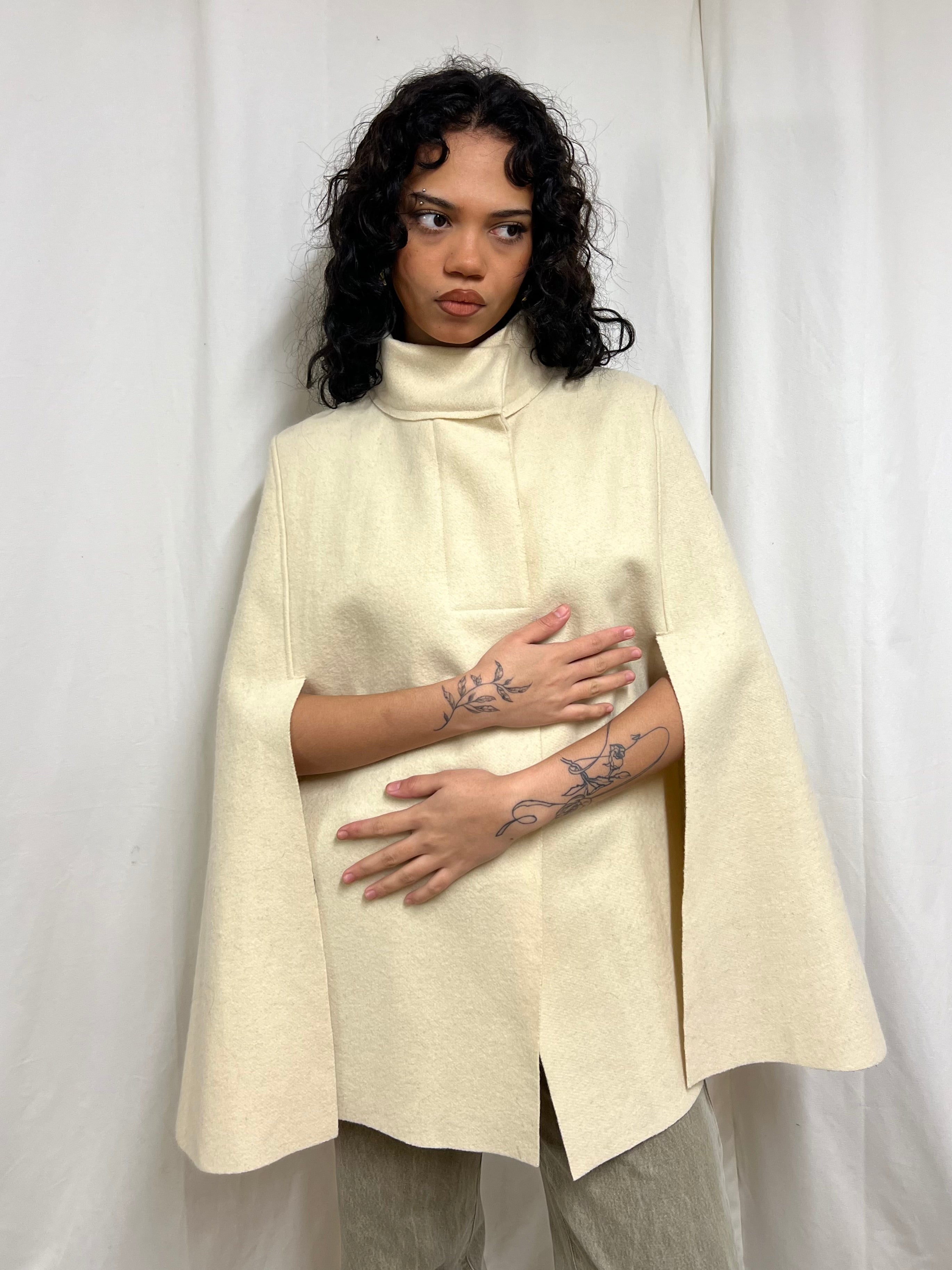 Boiled wool cape