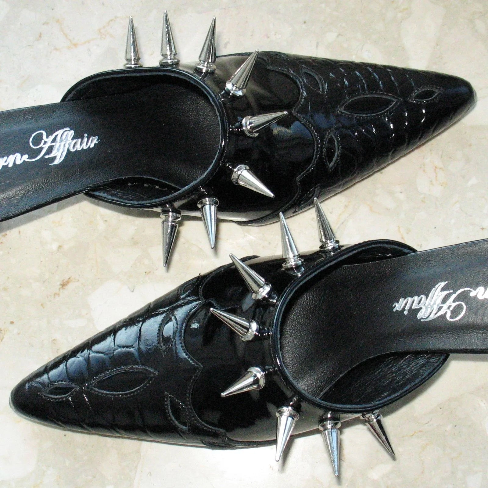 Black kitten mules