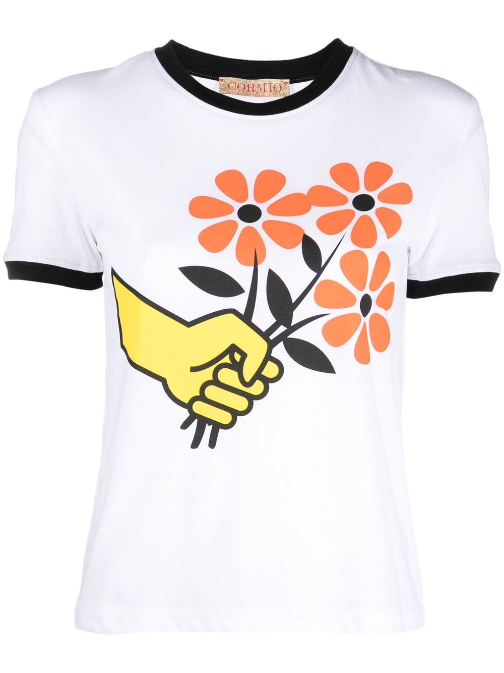 Jersey flower printed t-shirt