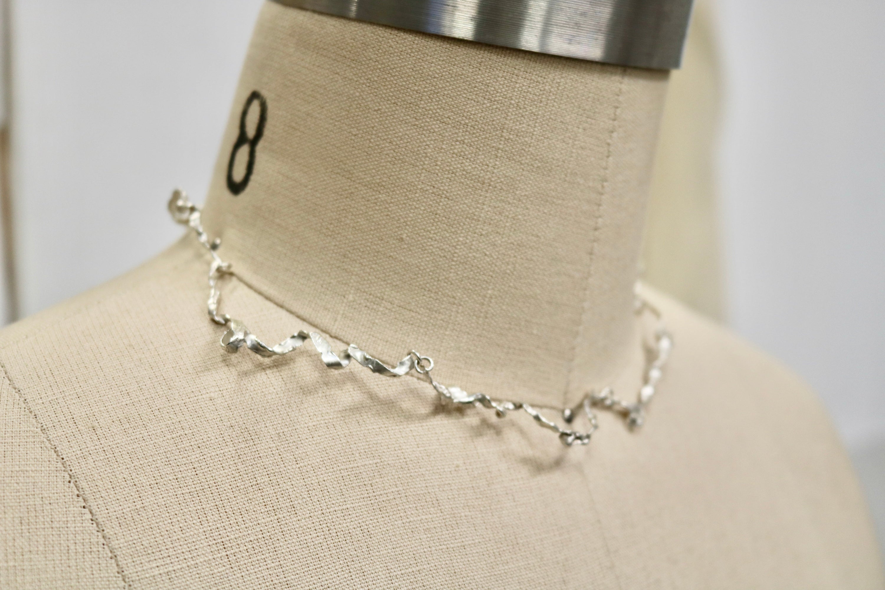 Burnt ribbon choker