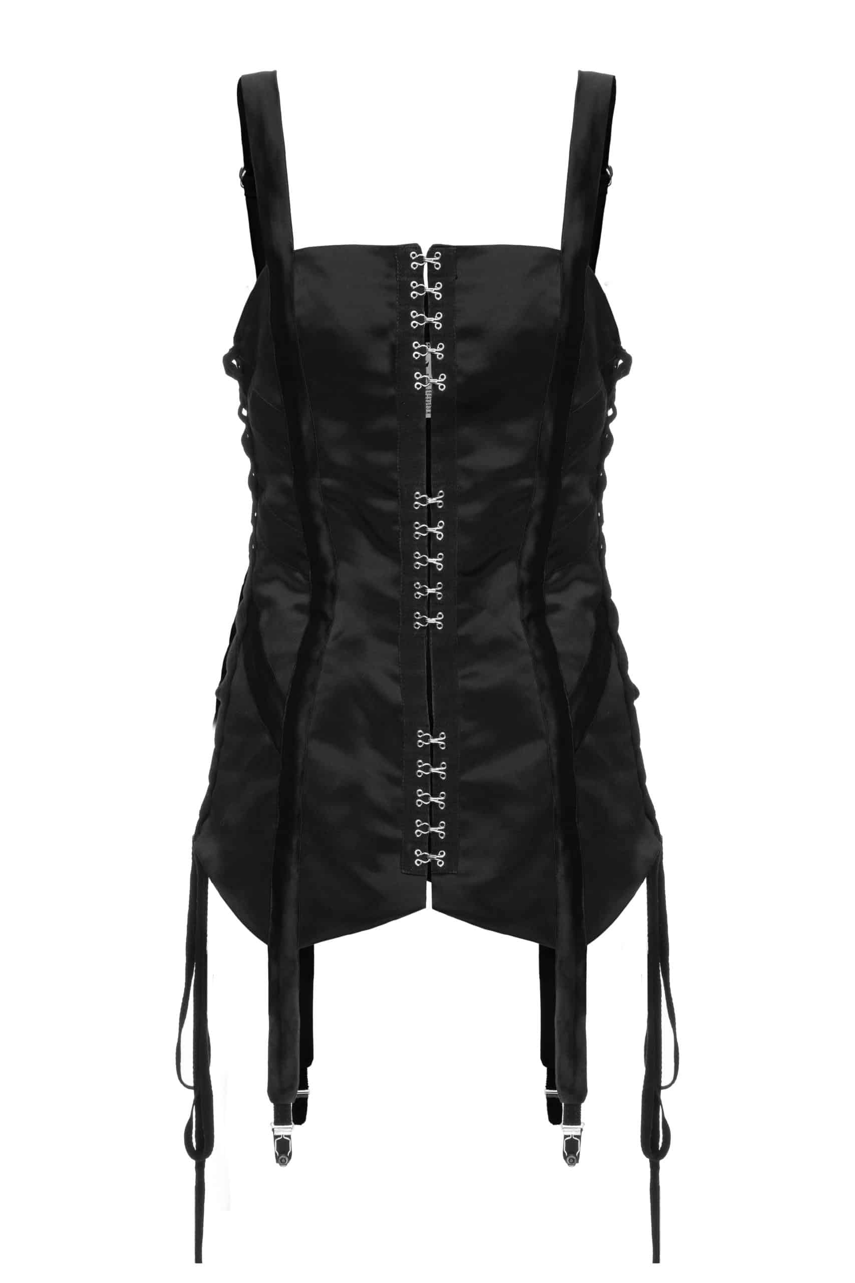 Black drawstring corset