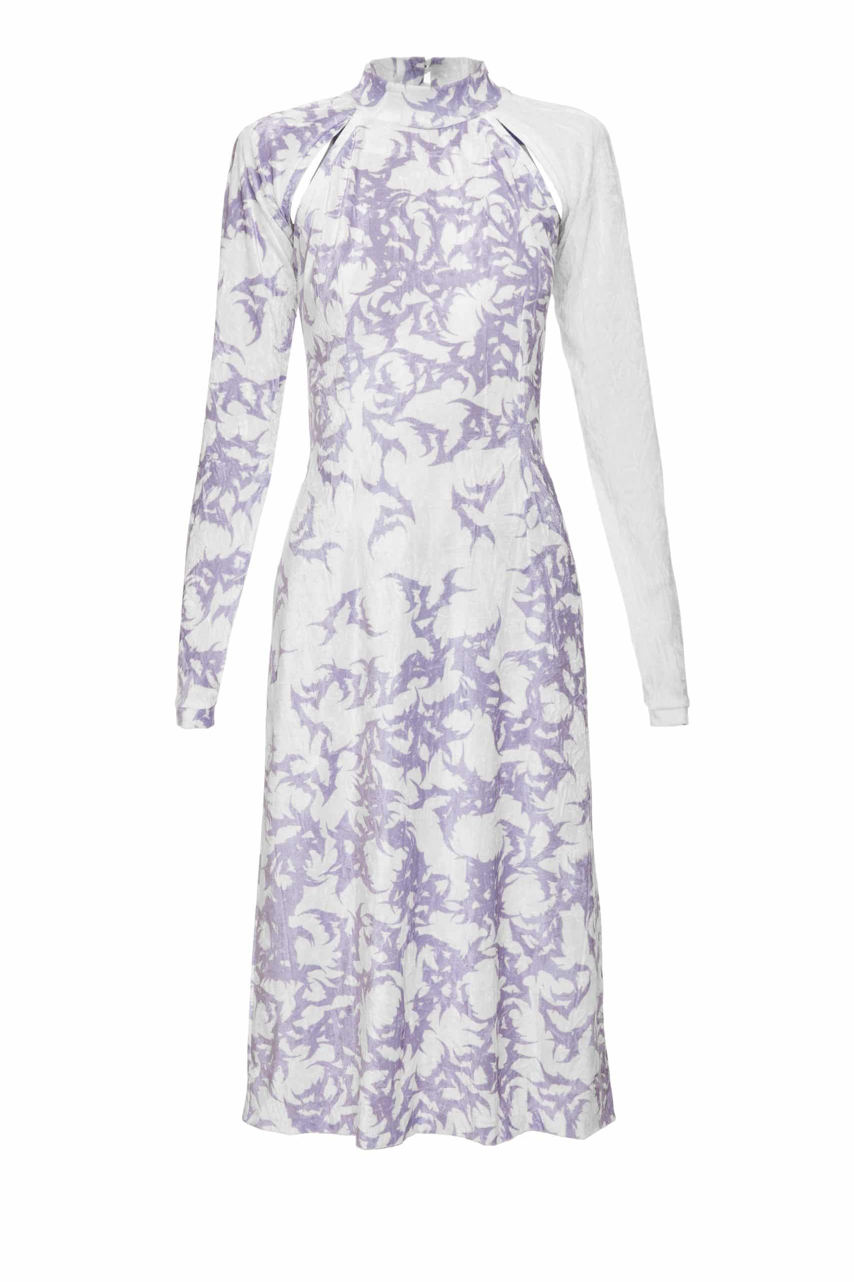 S symbolic cut-out velvet dress