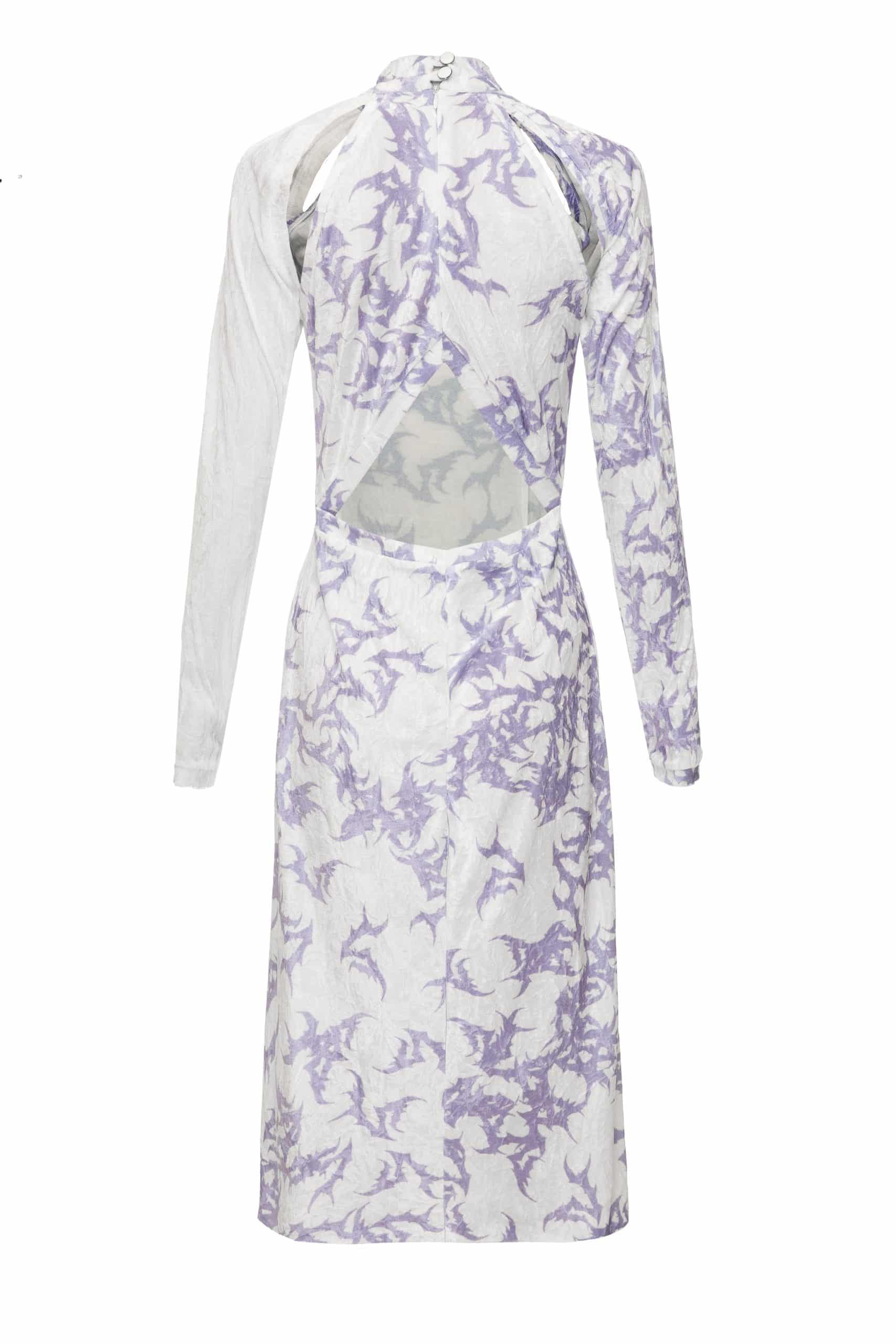 S symbolic cut-out velvet dress