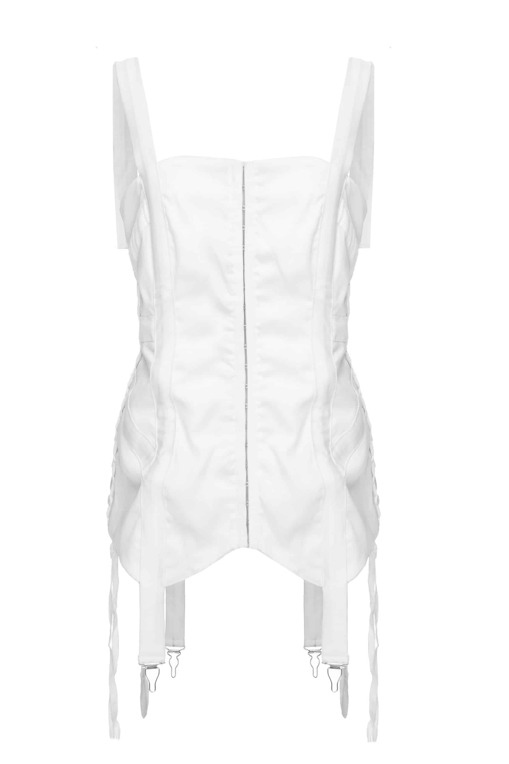 Cream drawstring corset