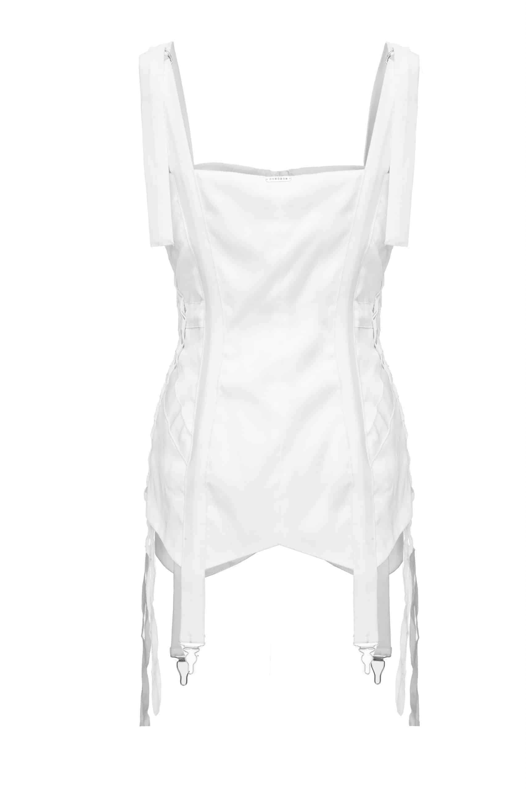 Cream drawstring corset