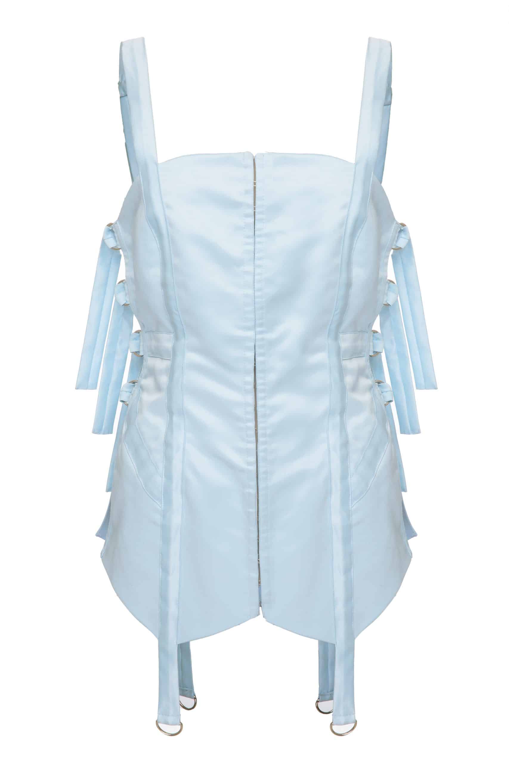 Dreamy blue drawstring corset