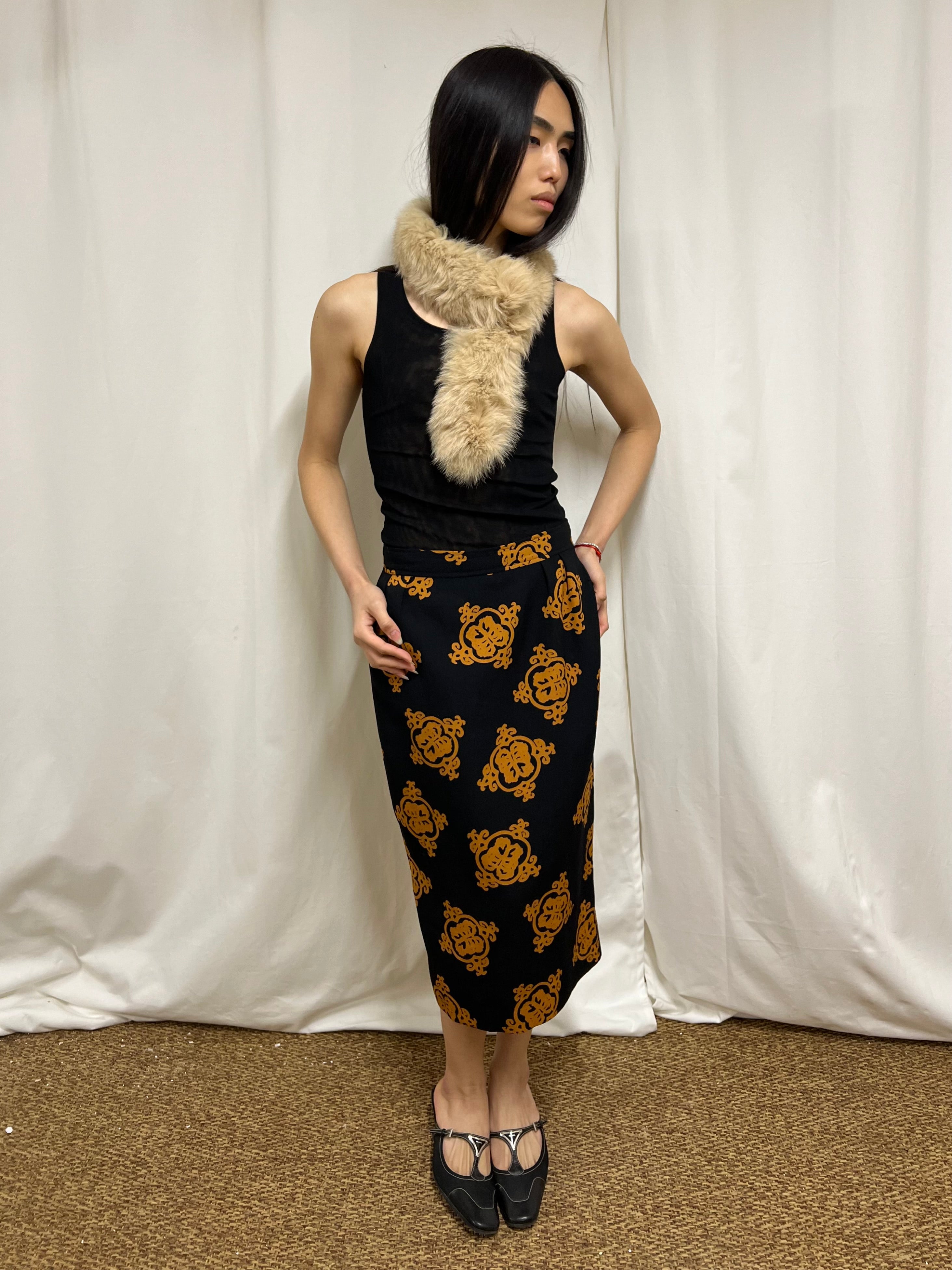 Graphic midi skirt