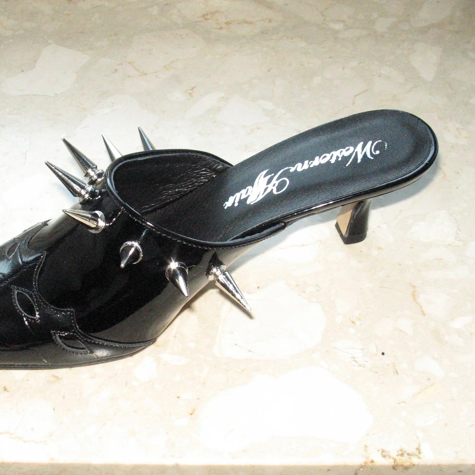 Black kitten mules