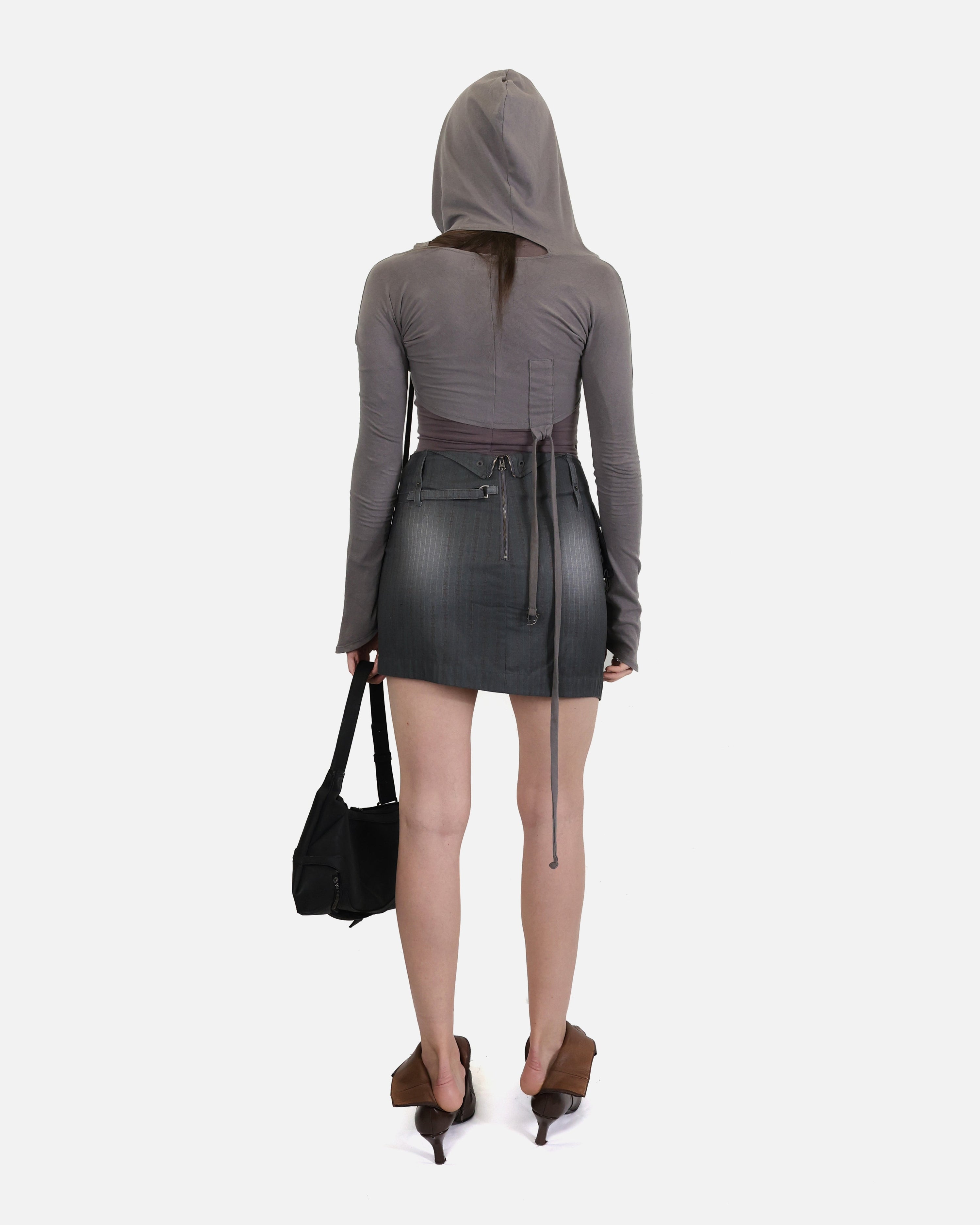 Asymmetric midi skirt