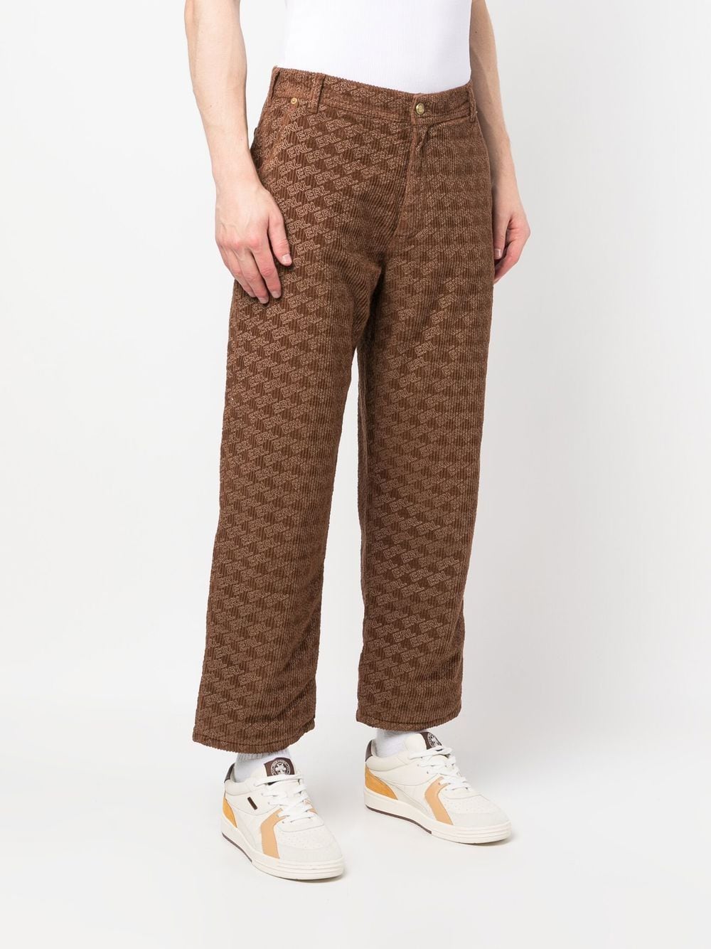 Unisex corduroy embossed pants woven