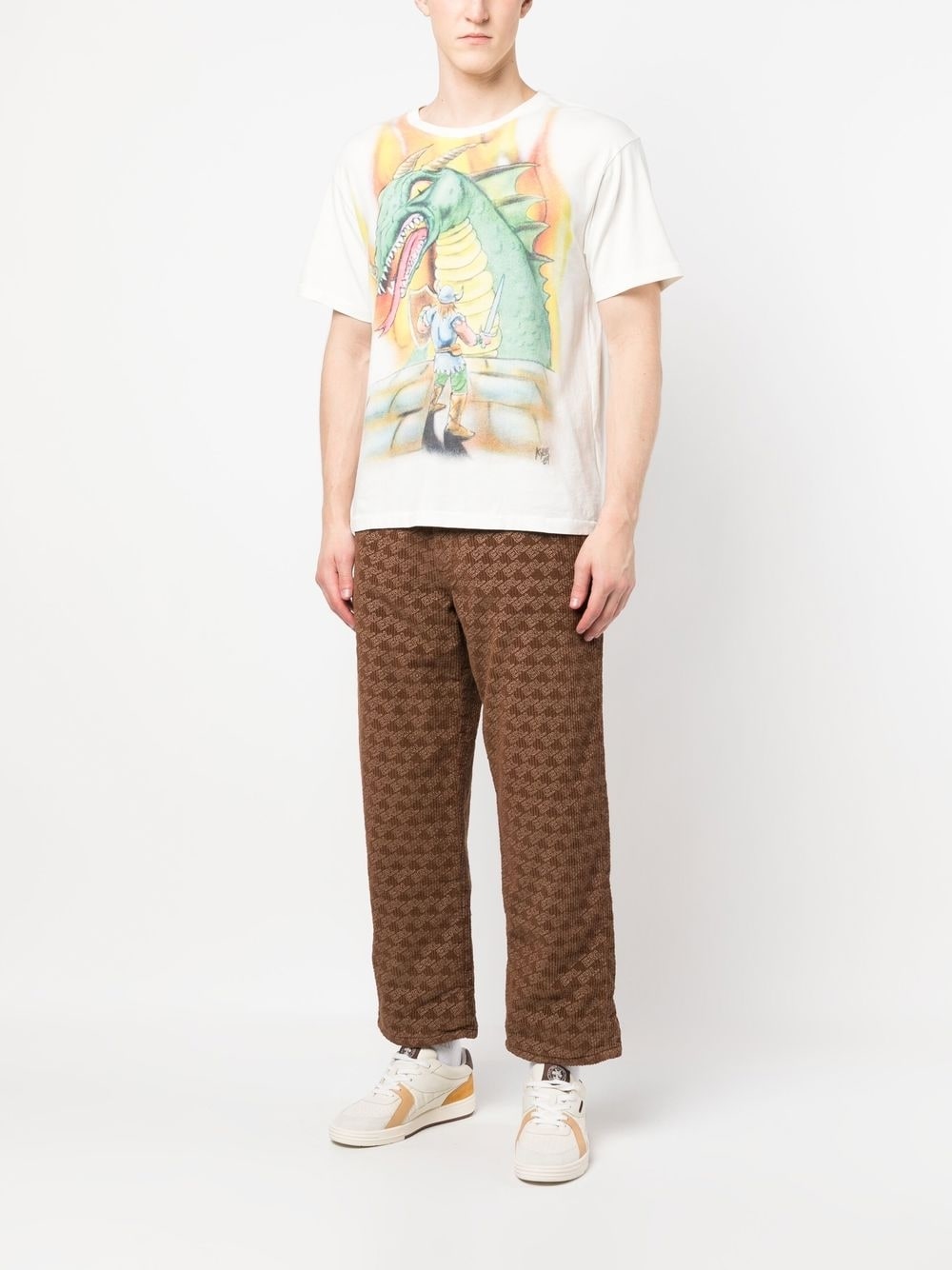 Unisex corduroy embossed pants woven