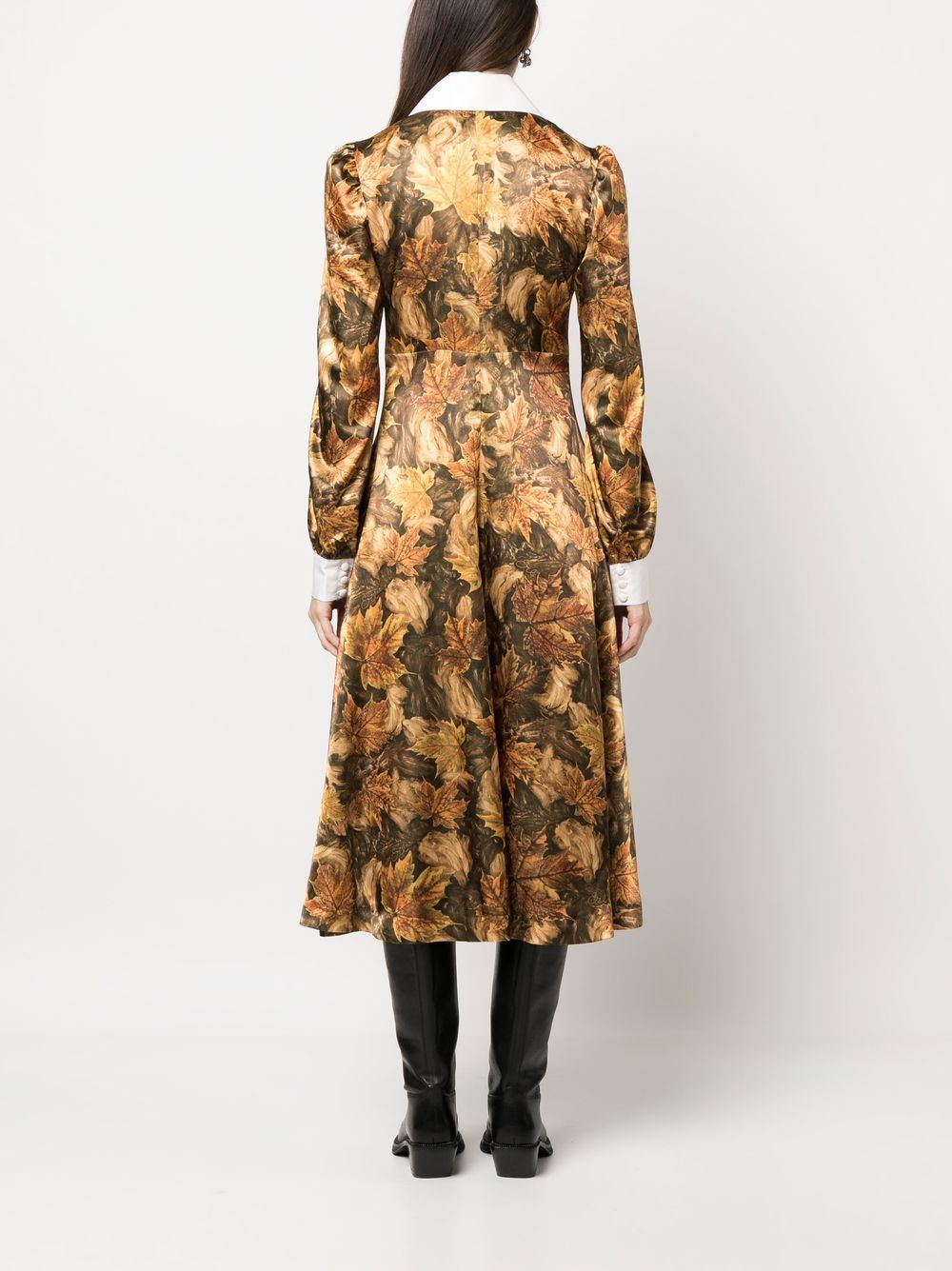 Womens printed satin dress woven