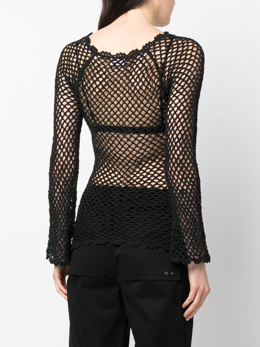 Womens hand crochet peace top knit