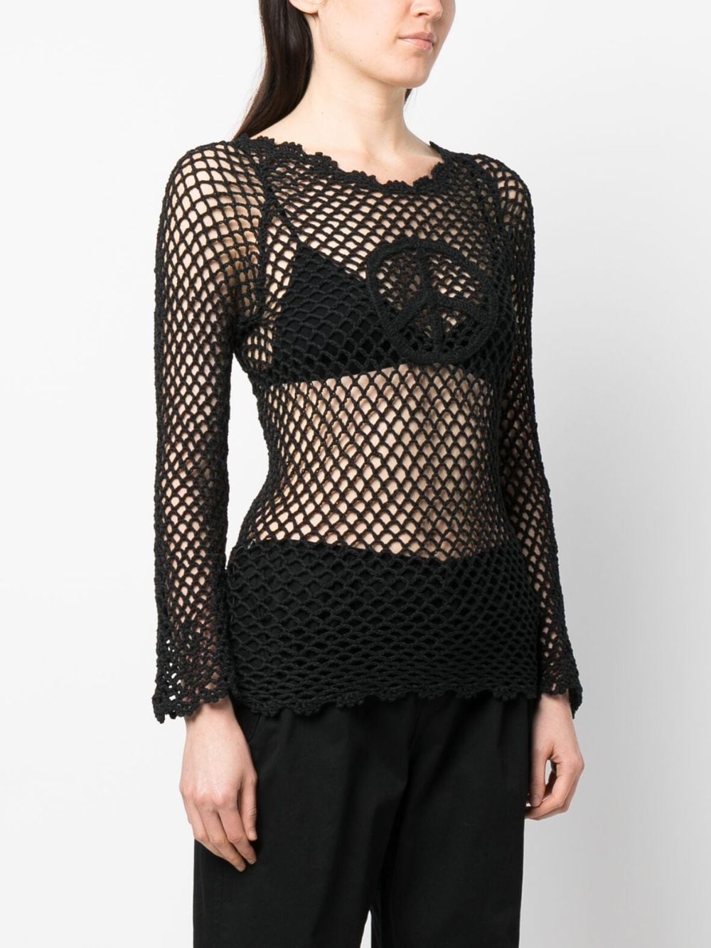 Womens hand crochet peace top knit