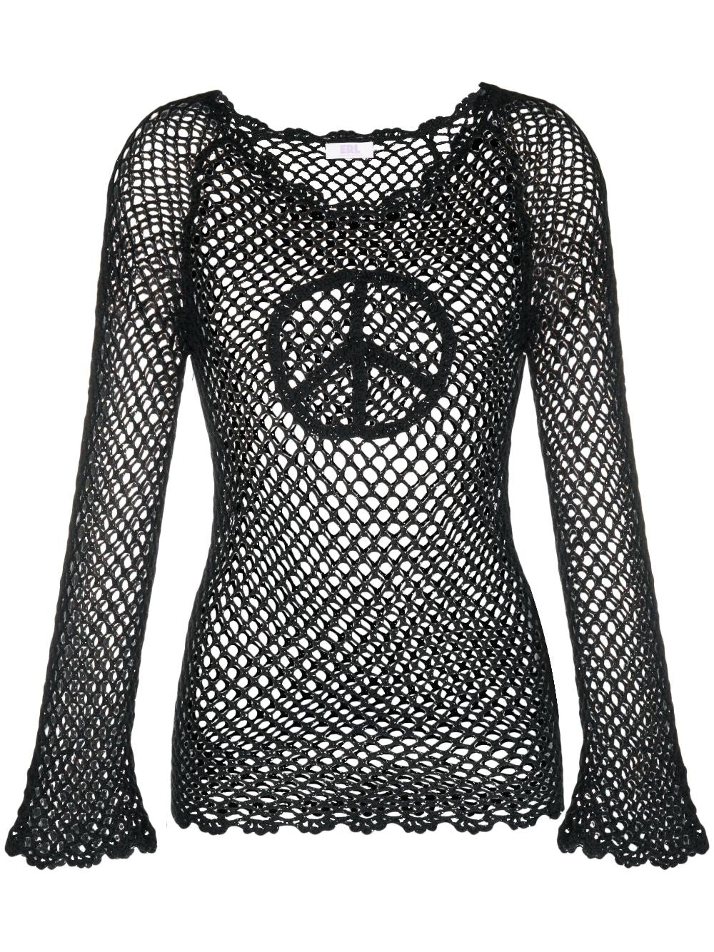 Womens hand crochet peace top knit