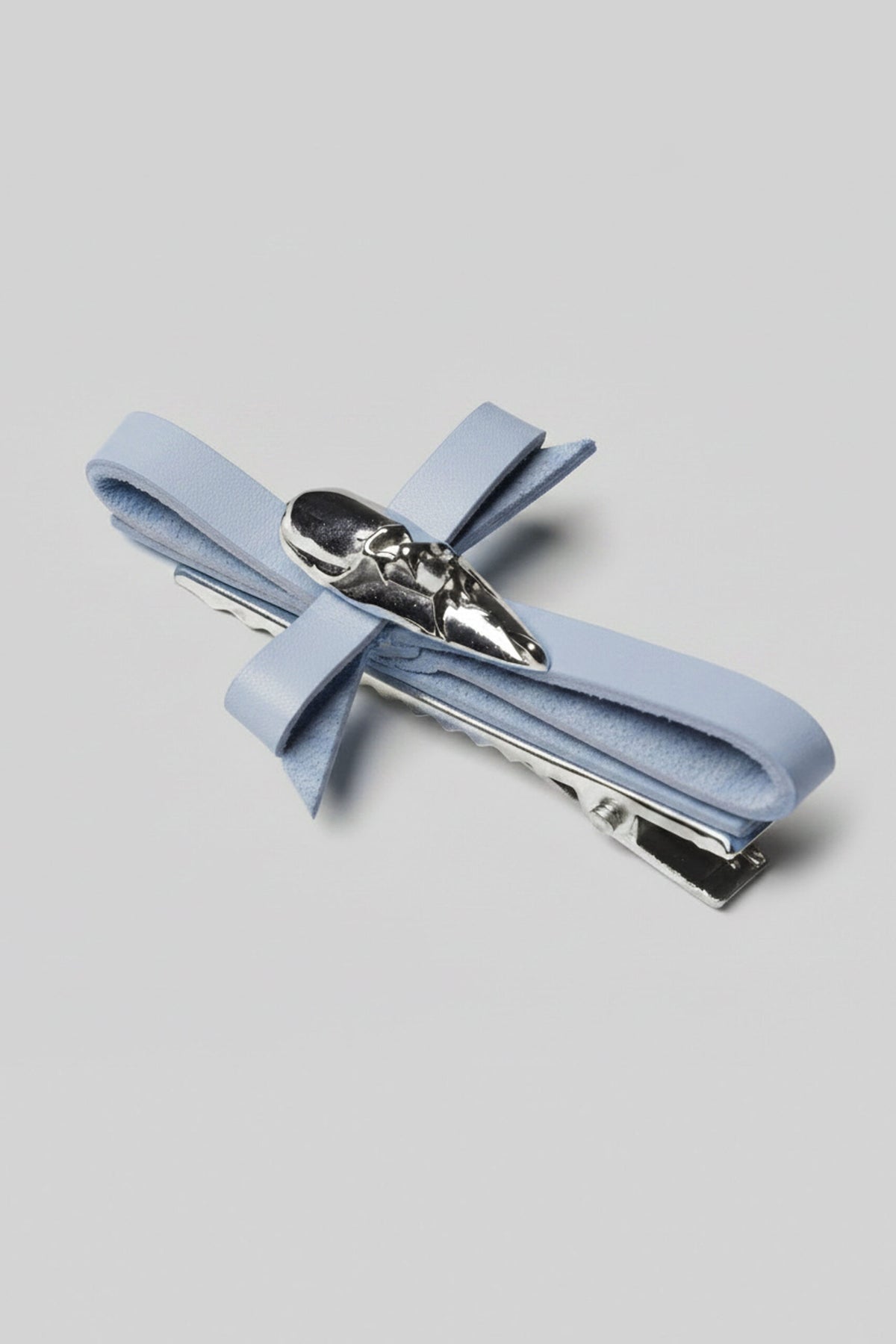 Bow hair clip in baby blue