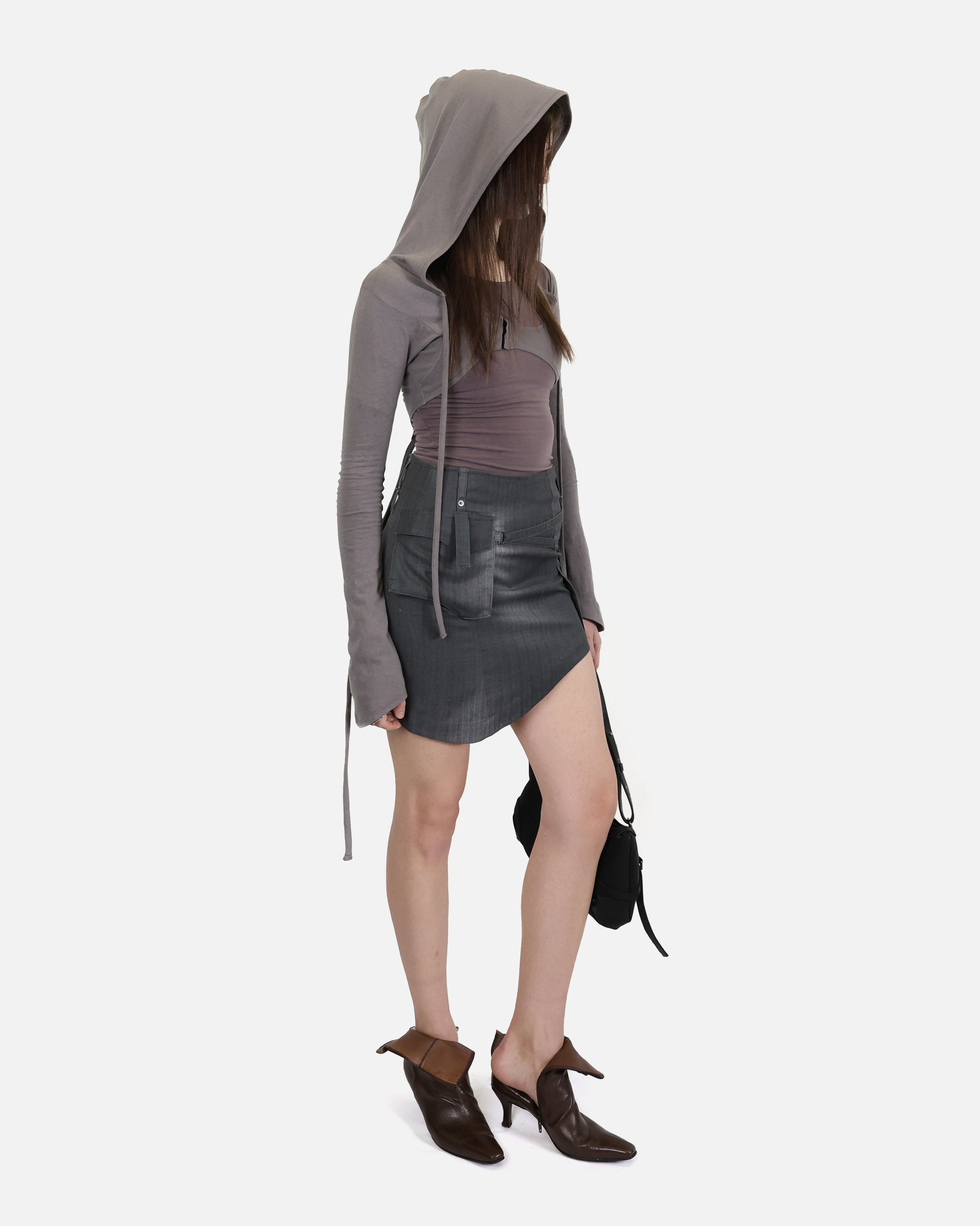 Asymmetric midi skirt