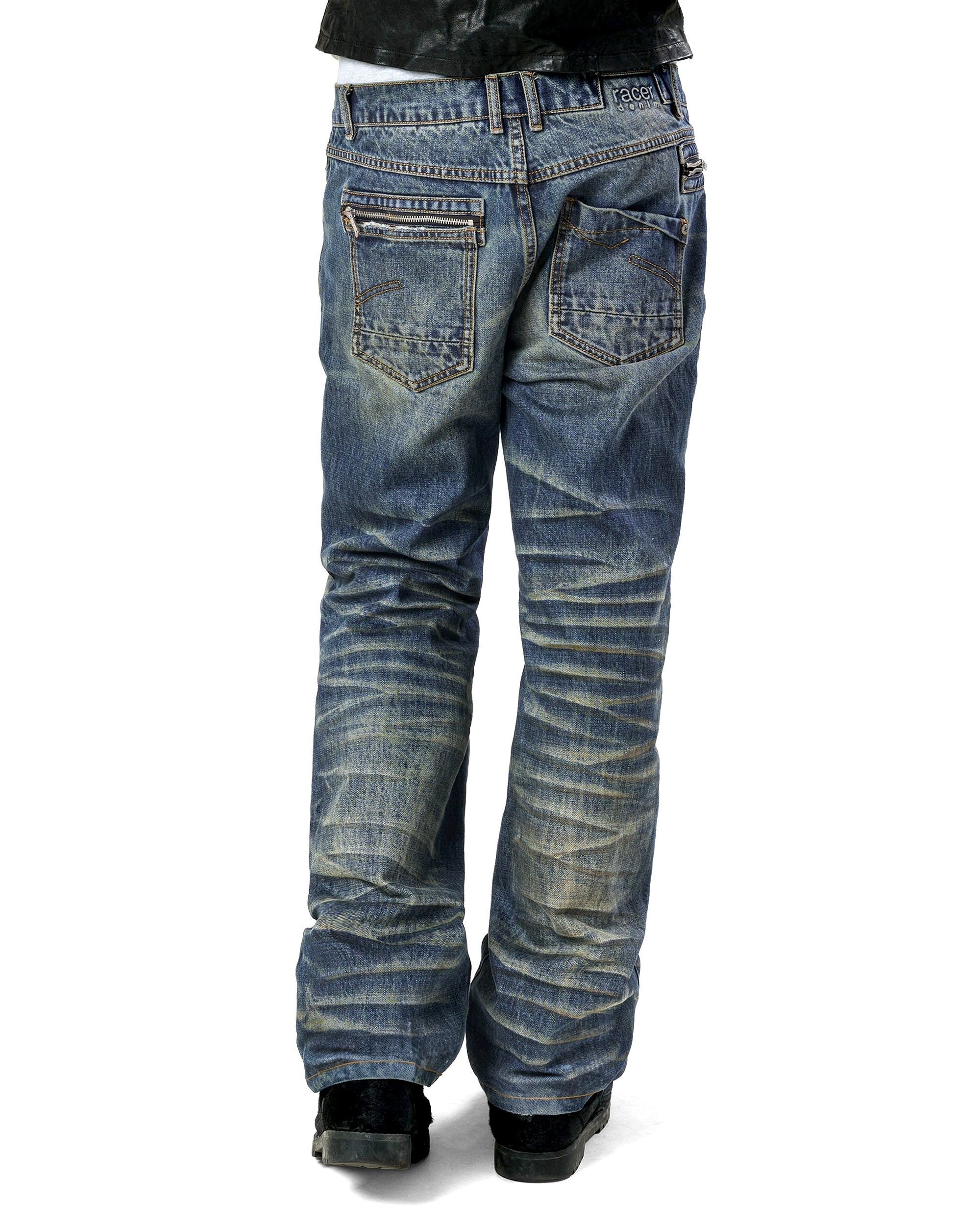 Dark stacked denim
