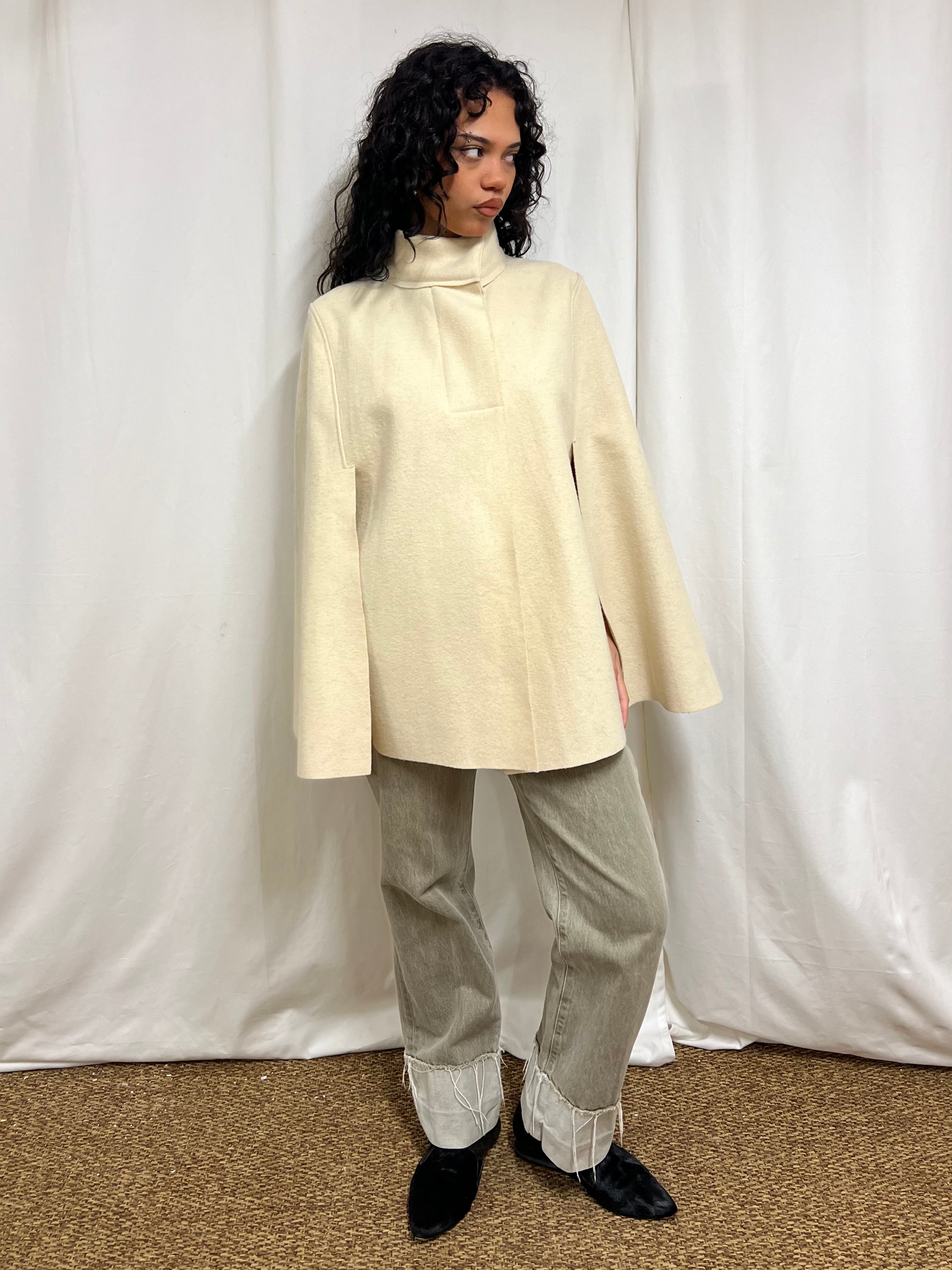 Boiled wool cape