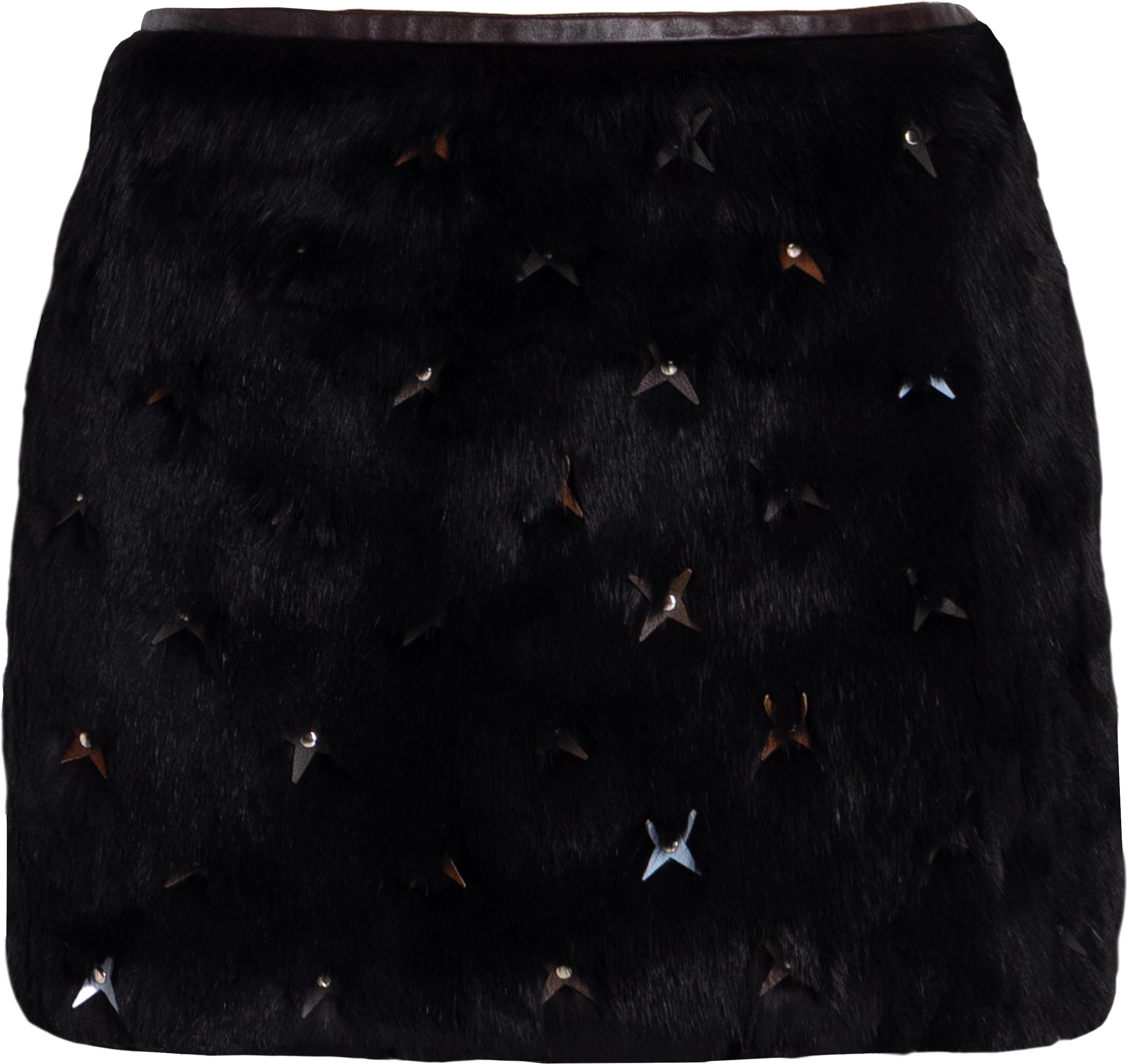 Fur mini skirt