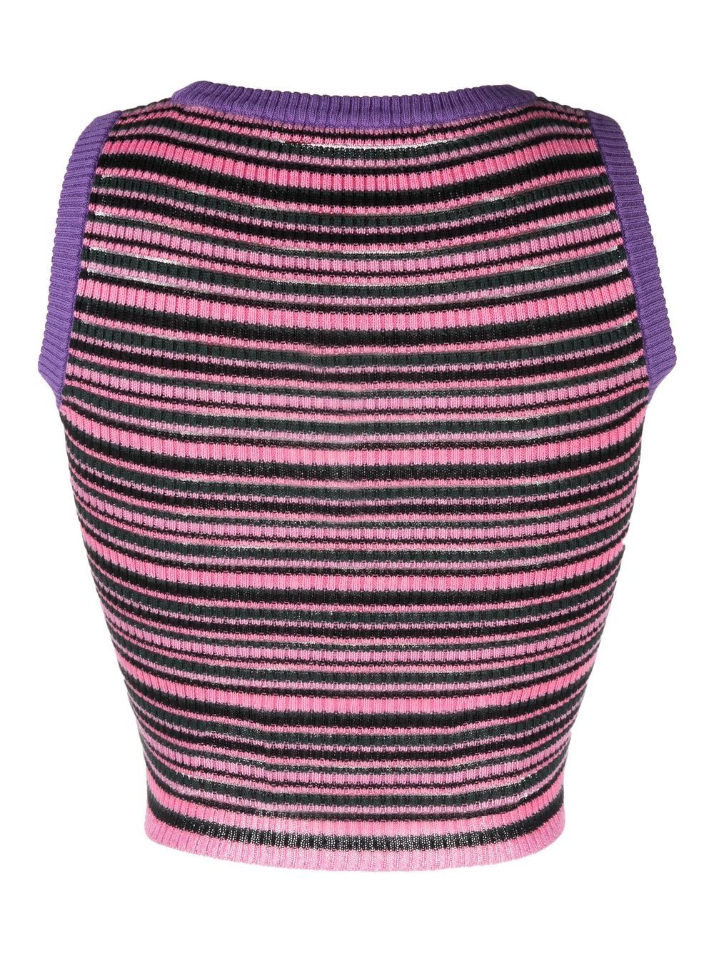Mini stripes knit top with oblo`