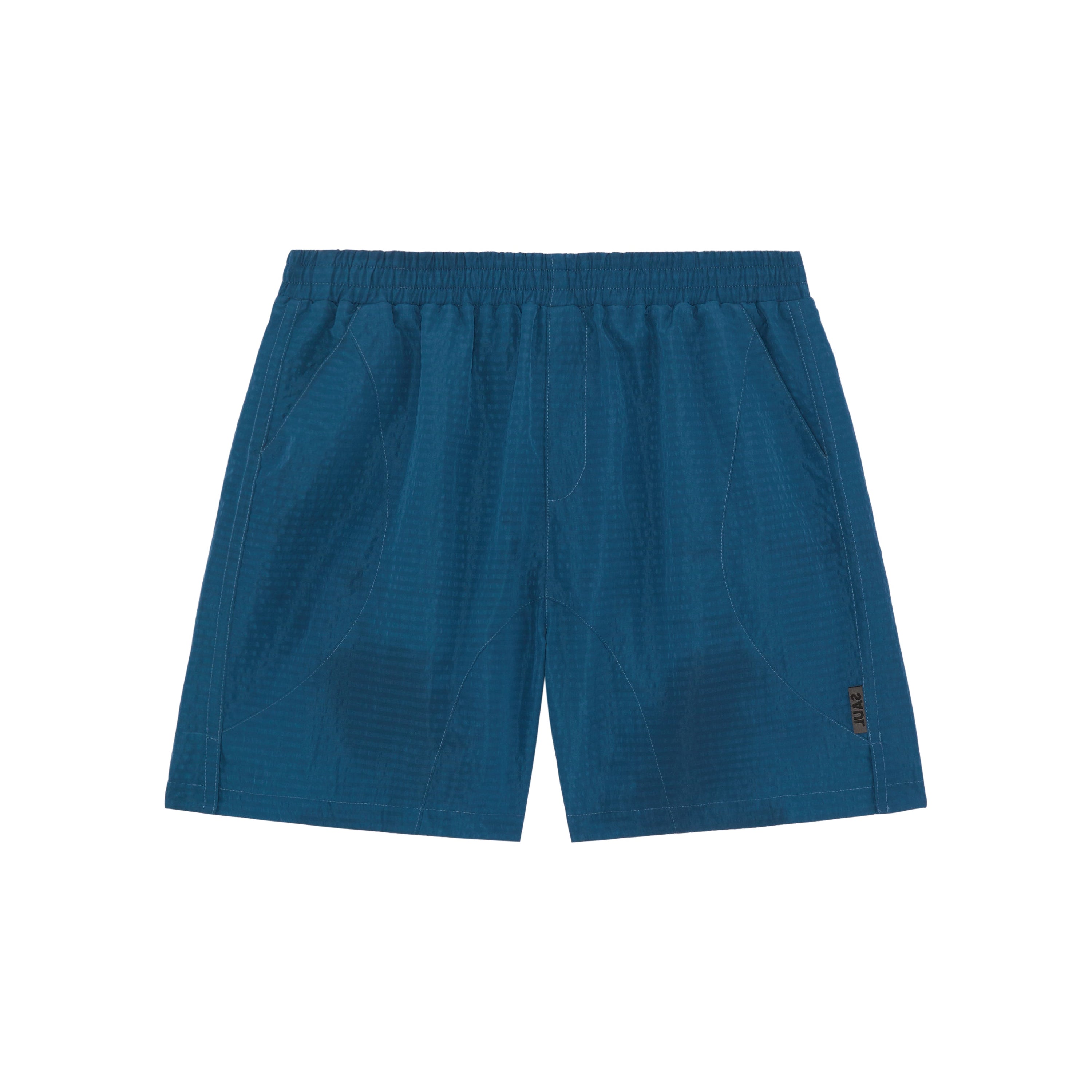 Seersucker beach shorts - teal