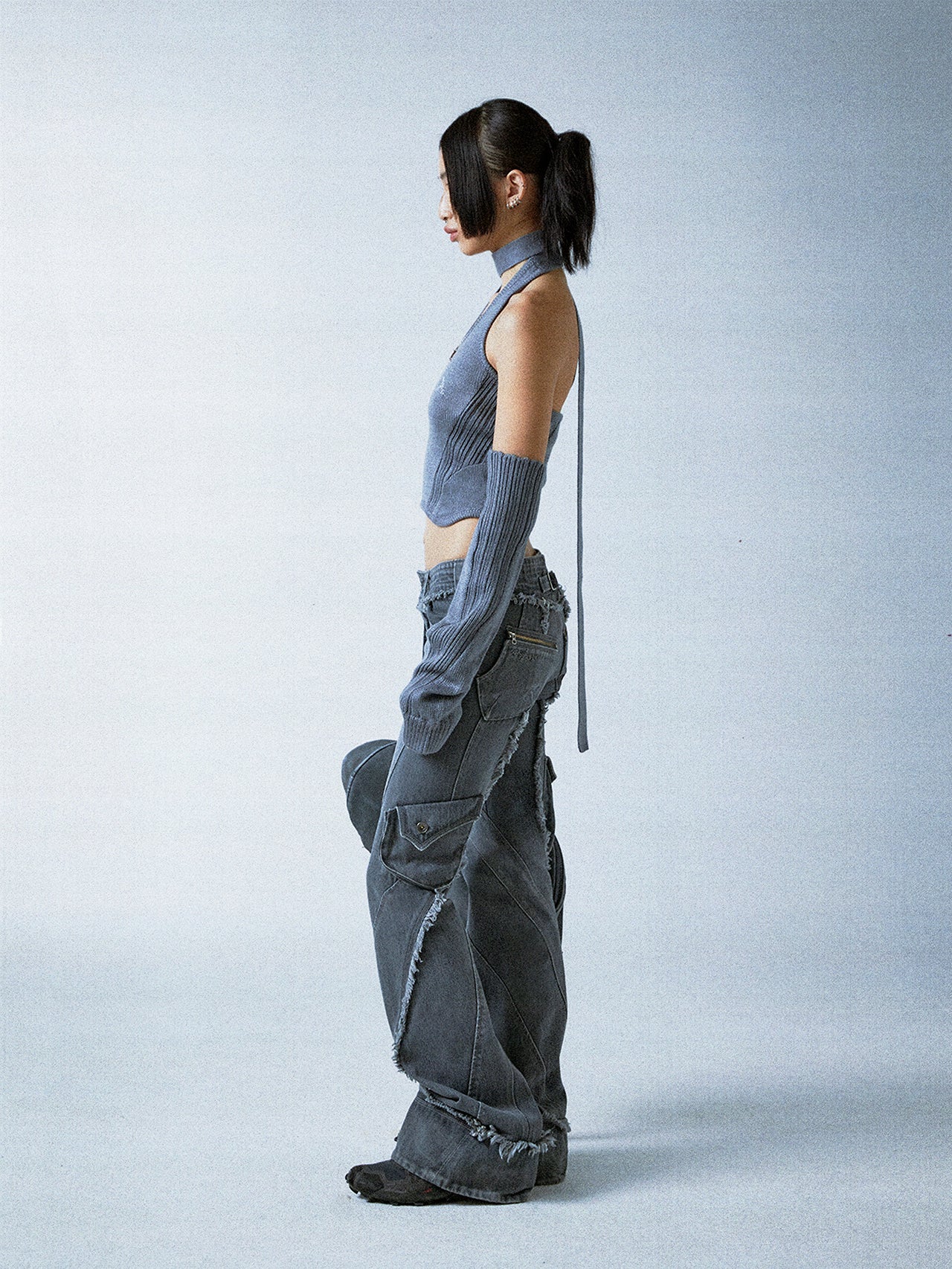 Knit sleeveless w/ arm warmers