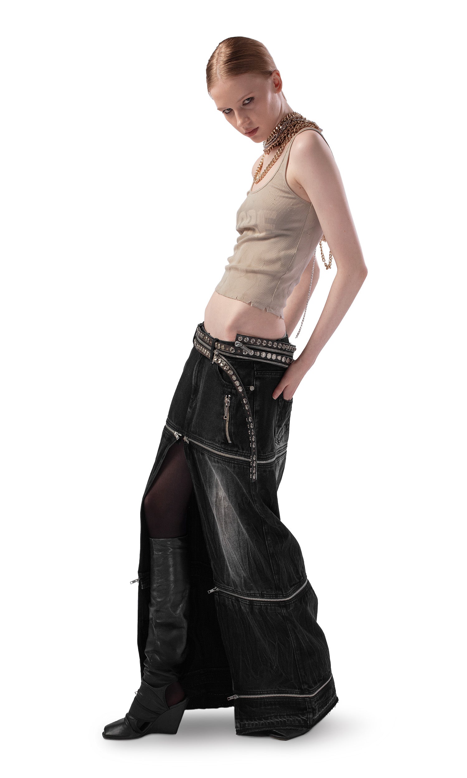 Transformer zip skirt