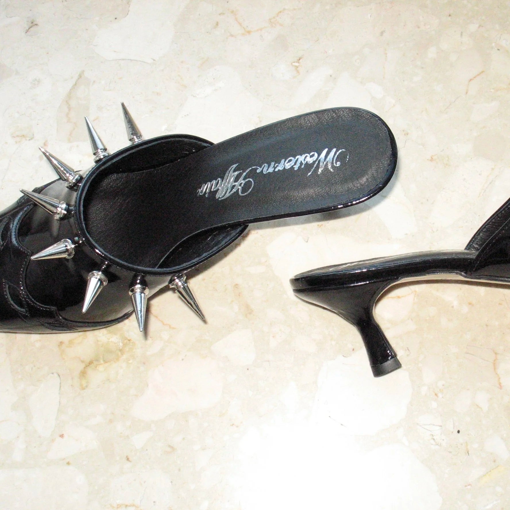 Black kitten mules