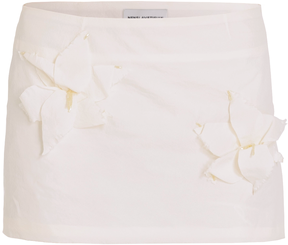Mini skirt with flowers