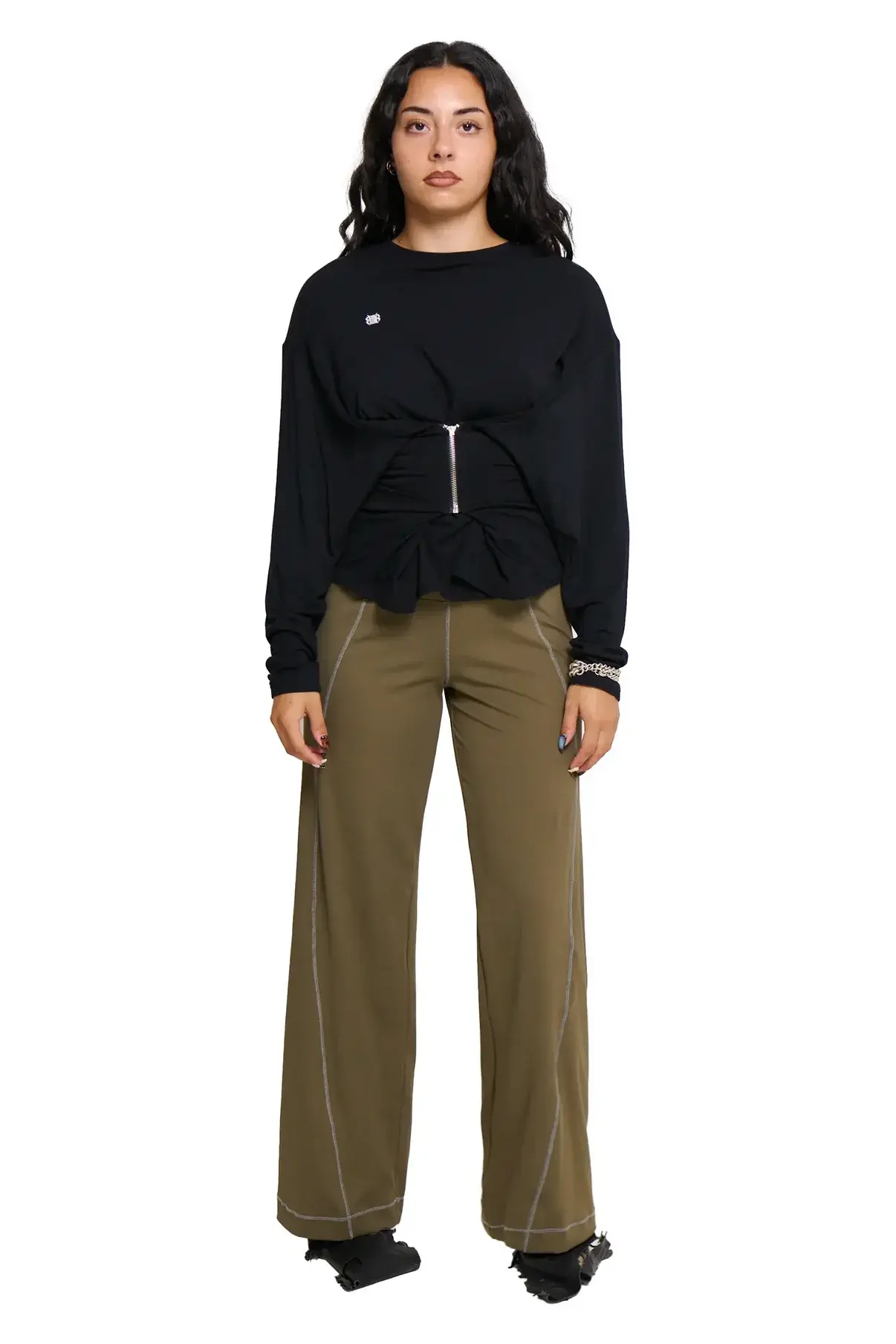 Zipper long sleeve - black