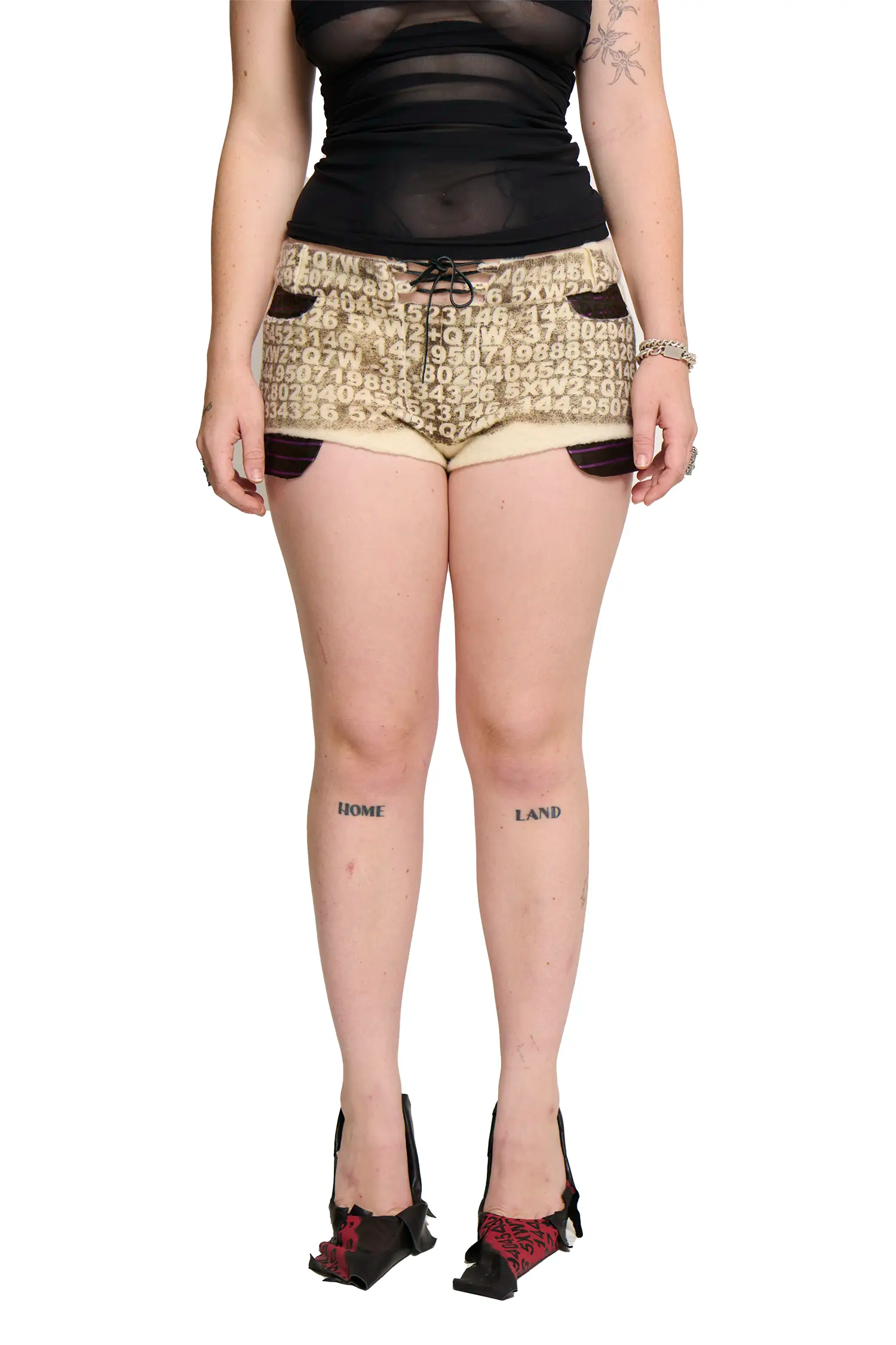 Screenprinted micro wool short