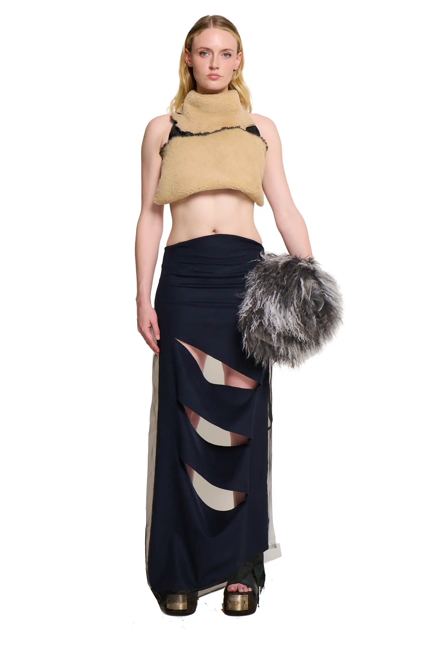 Sliced skirt/top - black