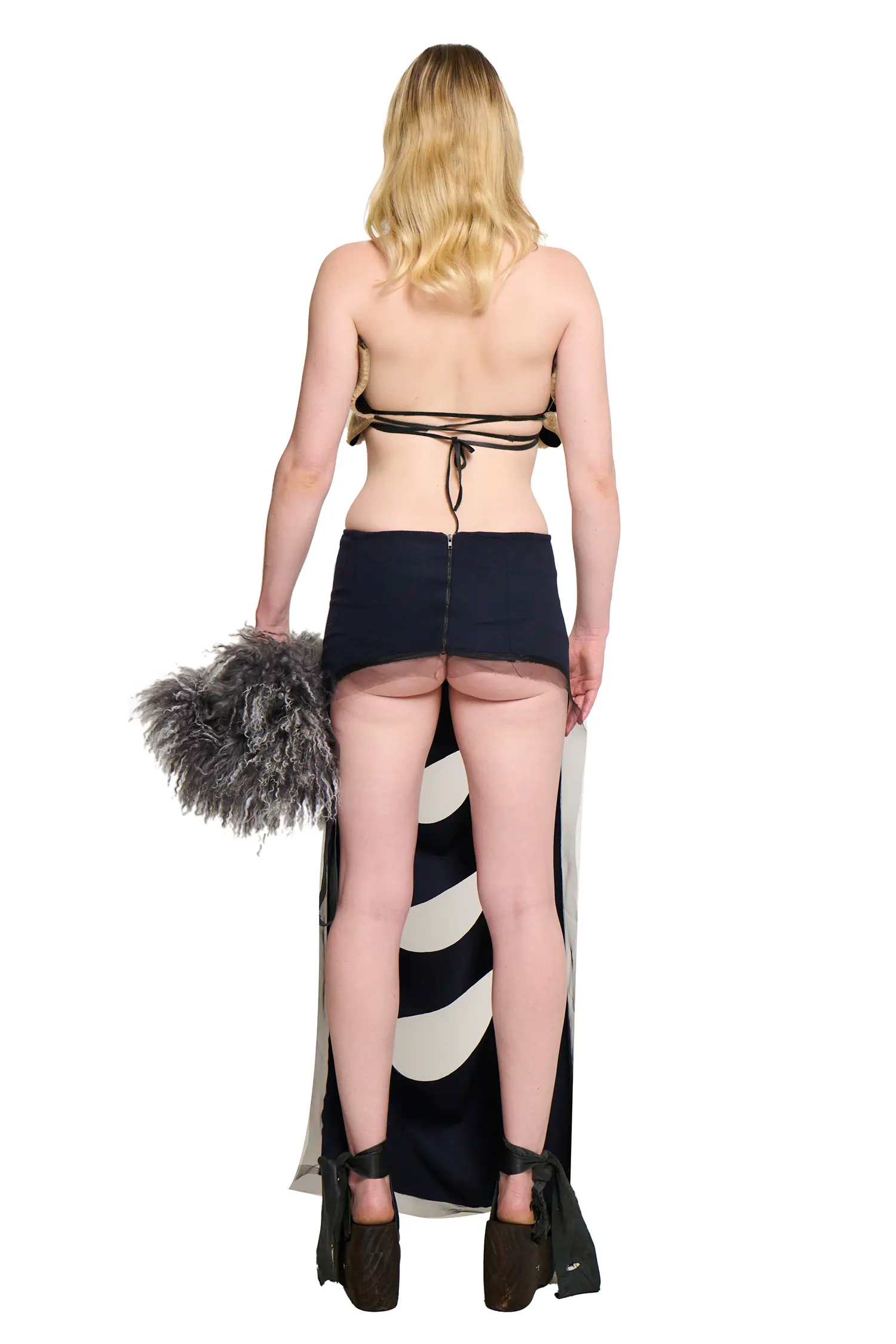 Sliced skirt/top - black
