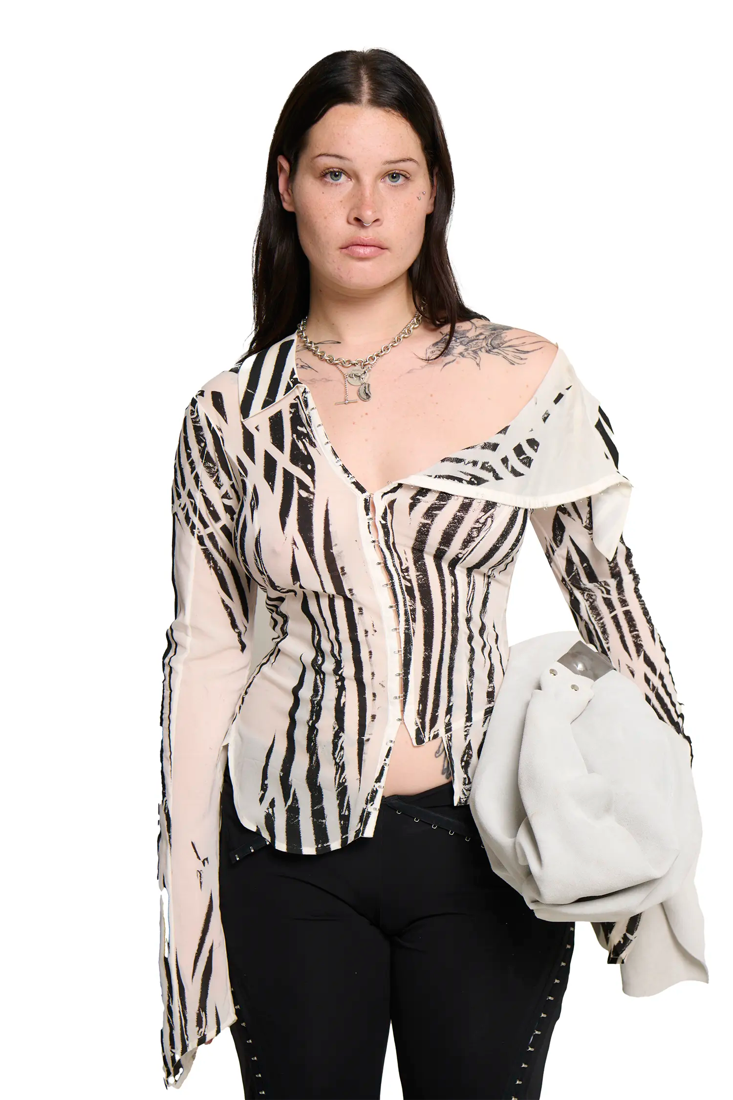 Georgette sailor shirt - striped
