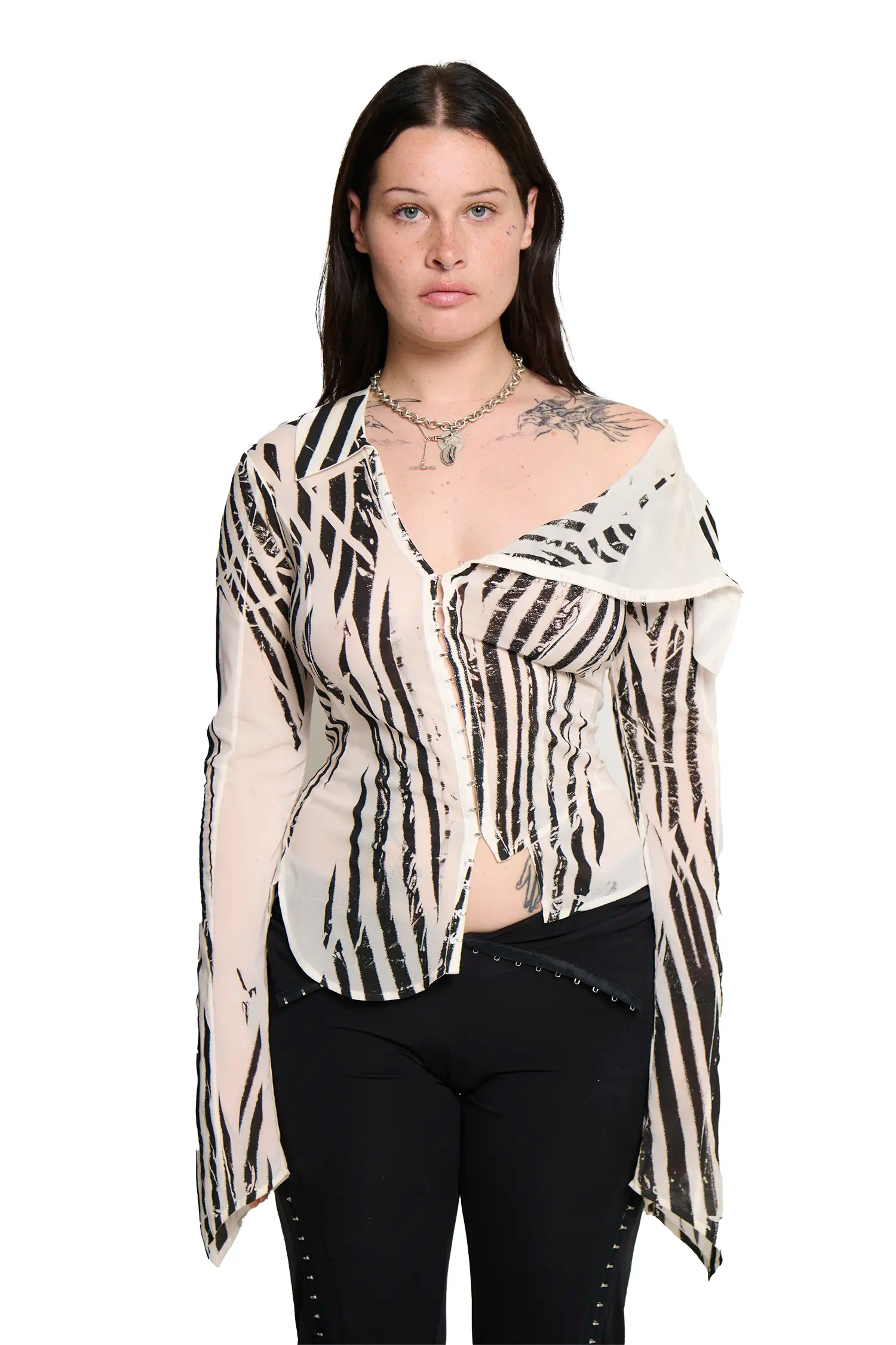 Georgette sailor shirt - striped