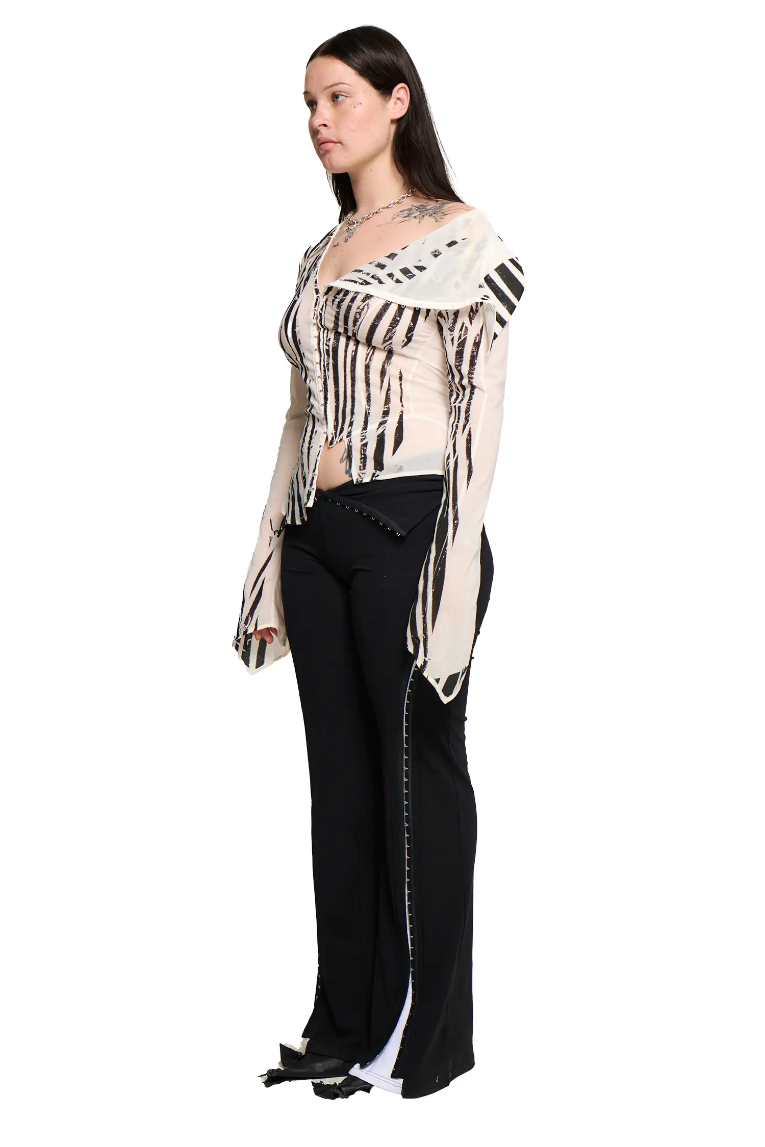 Georgette sailor shirt - striped