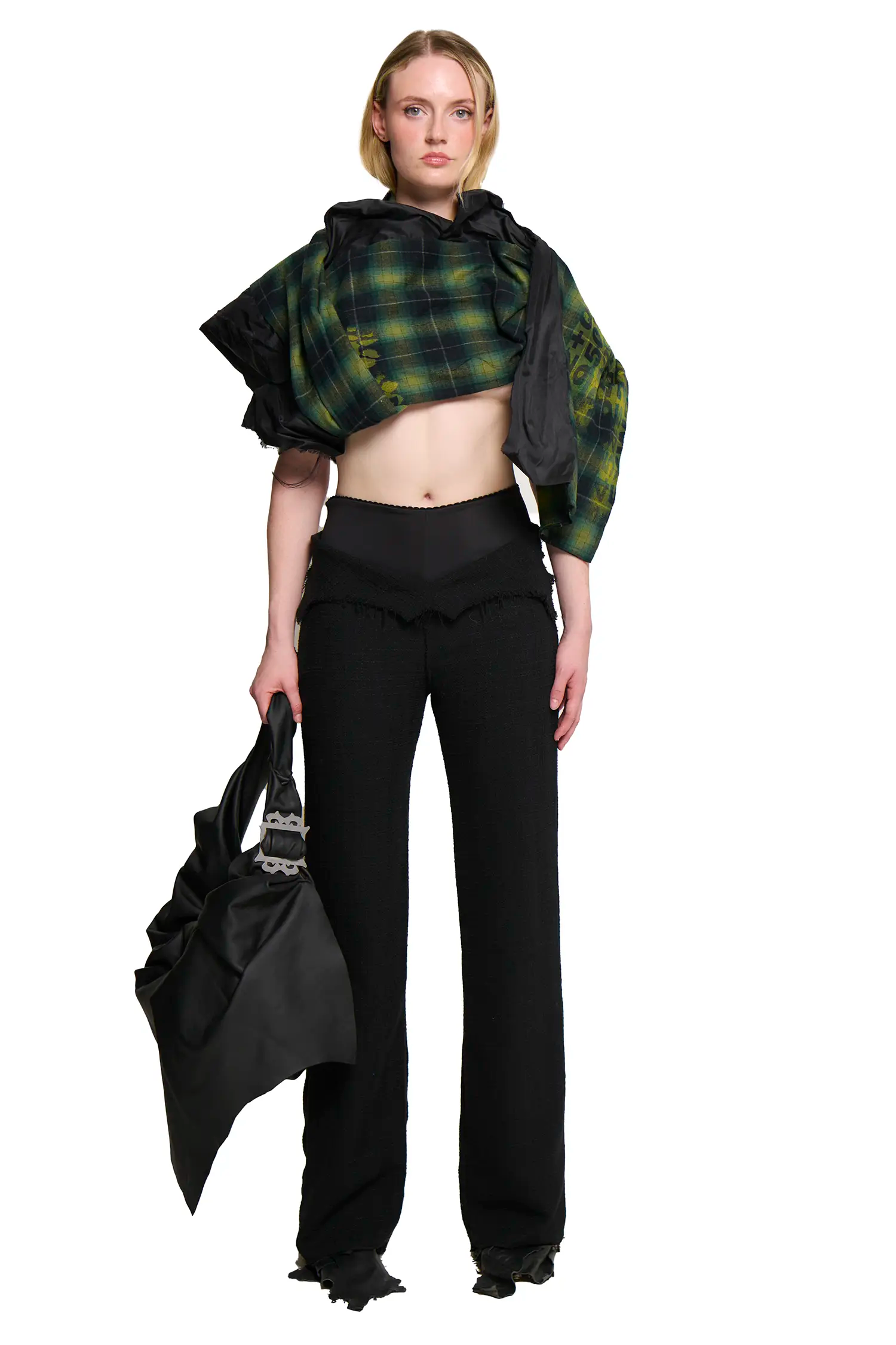 Phoebe tweed suit pant - black