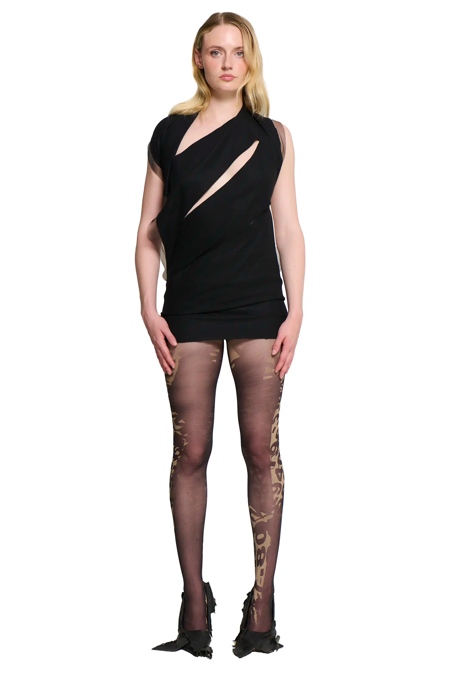 Sliced skirt/top - black