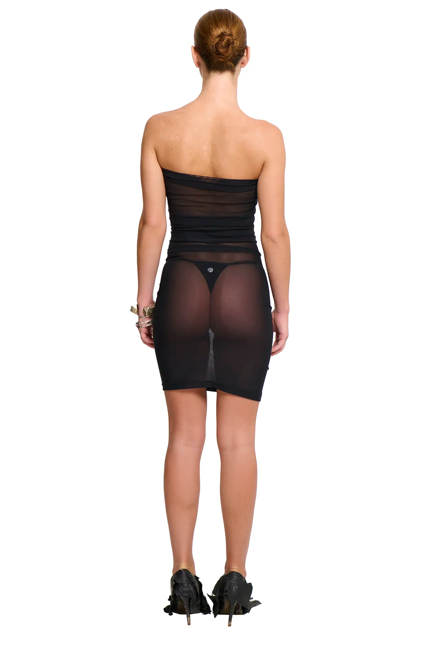 Angel mesh slip dress