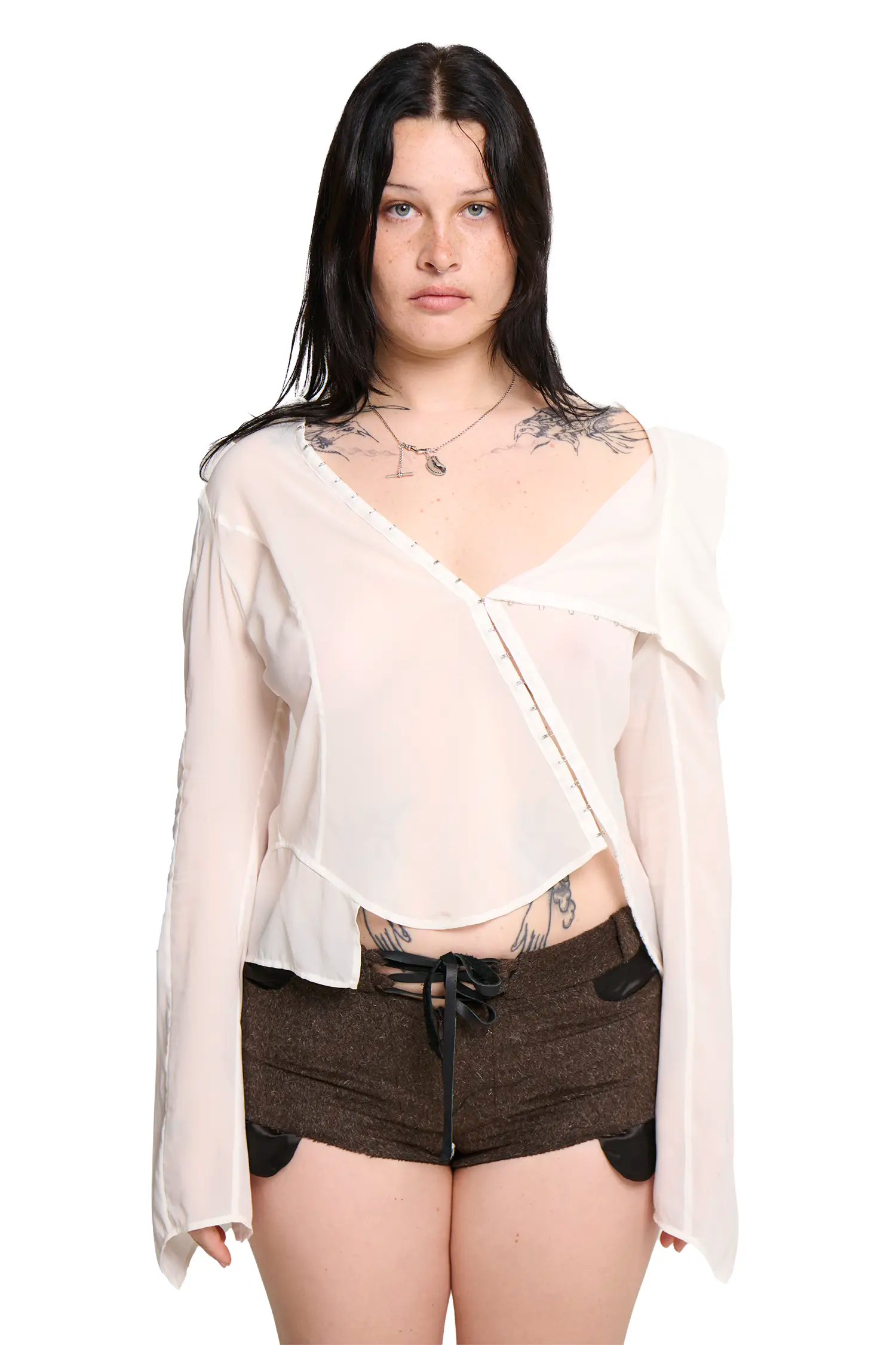 Georgette sailor shirt - white