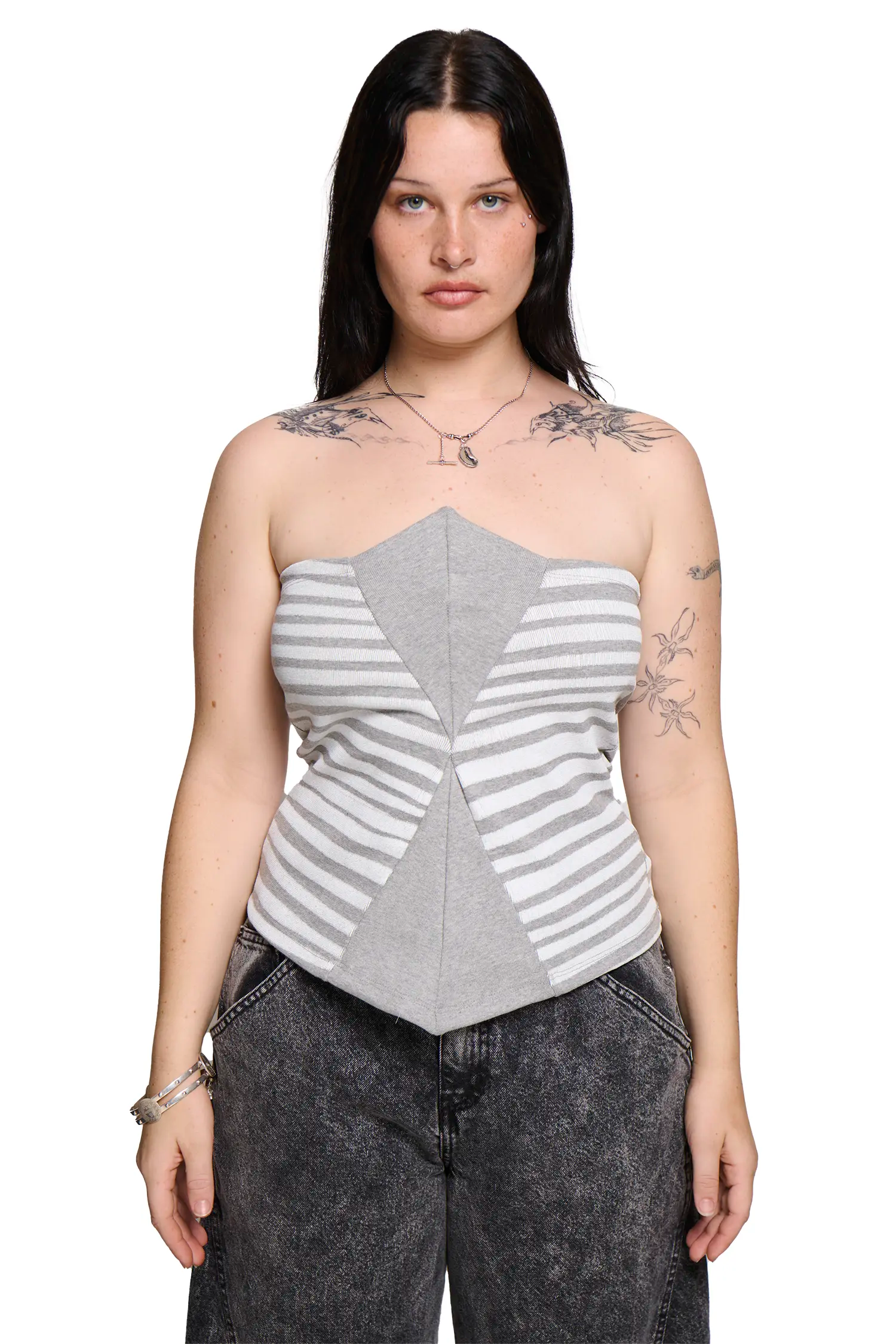 Circus bandeau - grey/white