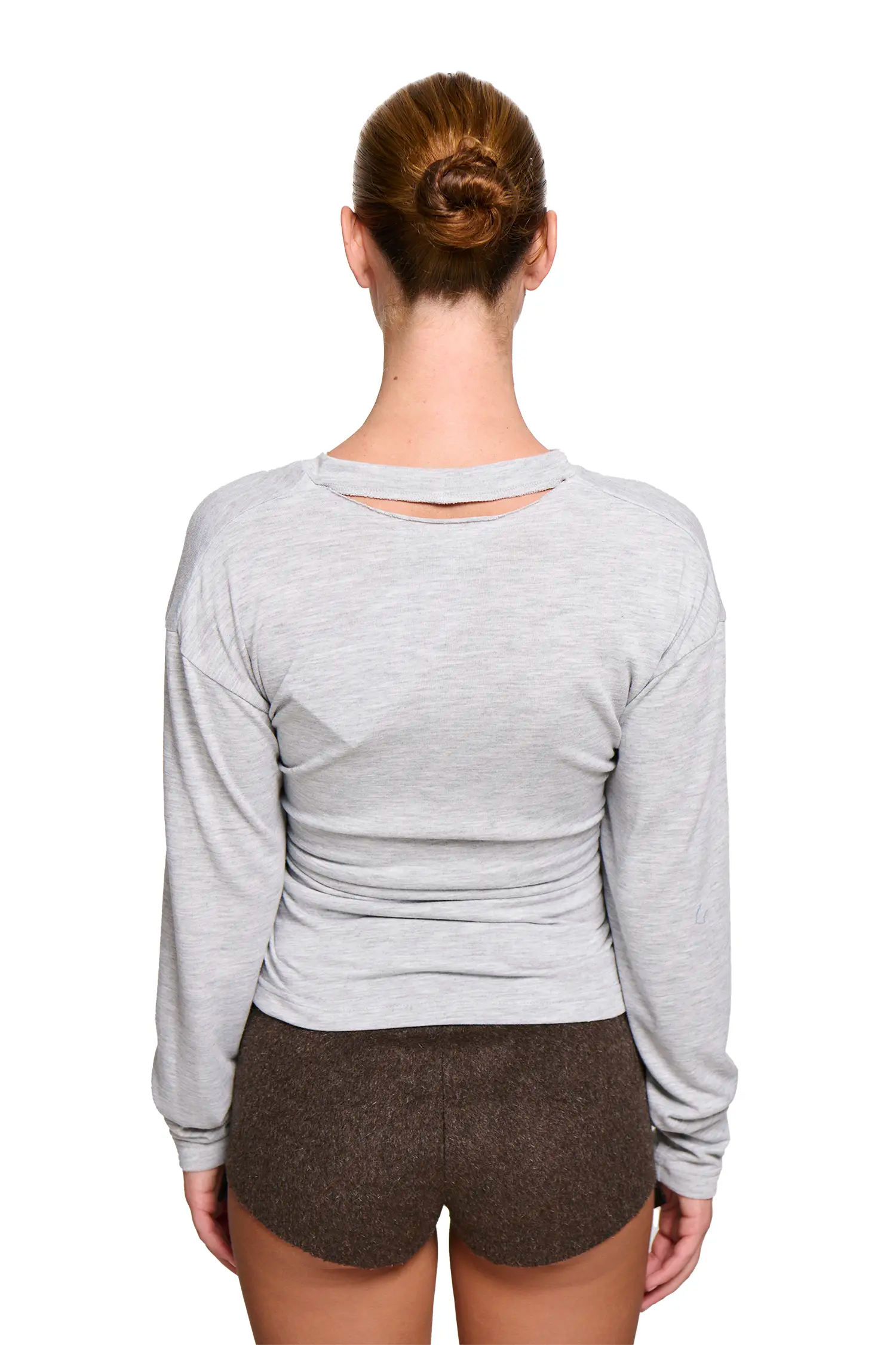 Zipper long sleeve - grey marle