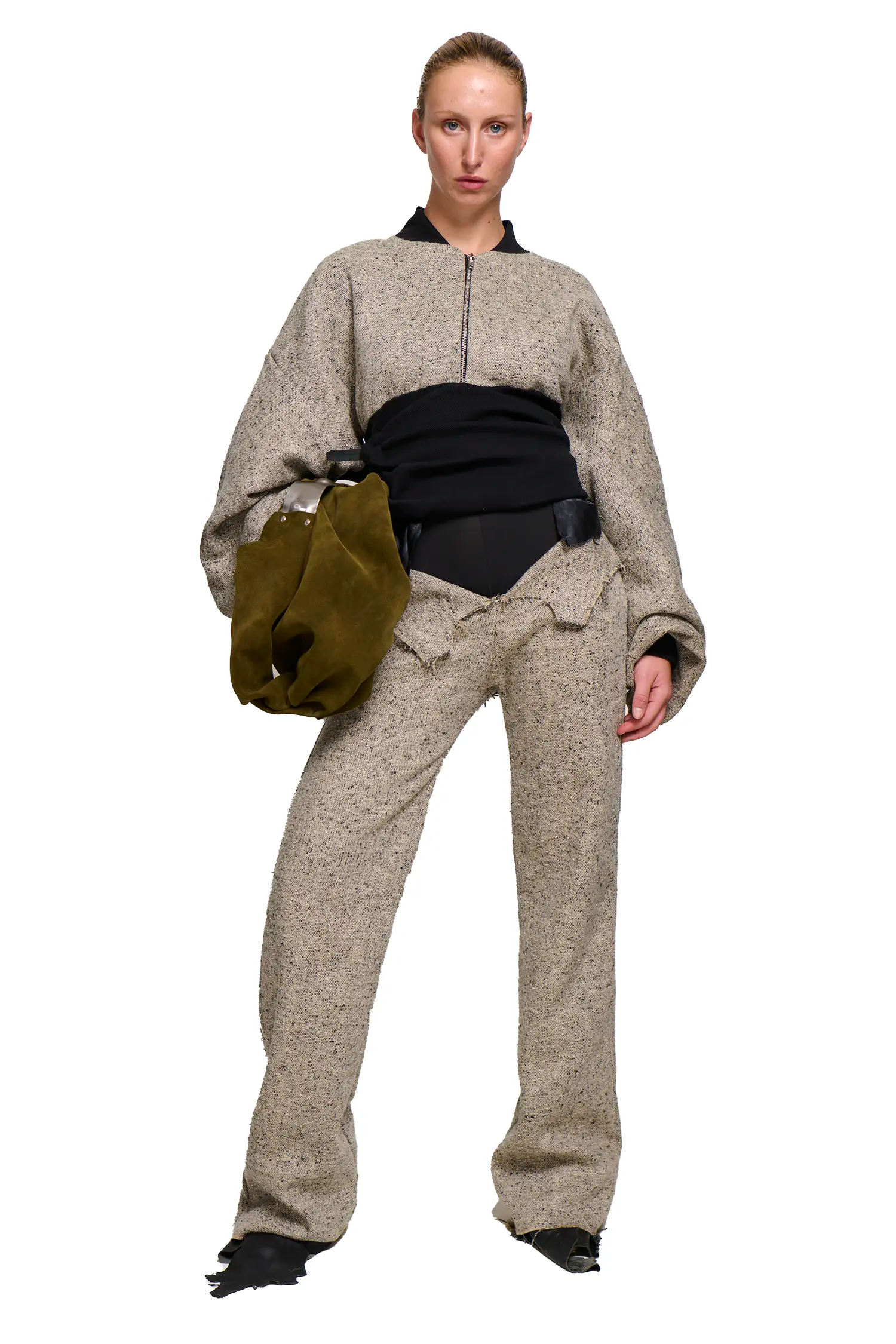 Phoebe tweed suit pant - beige