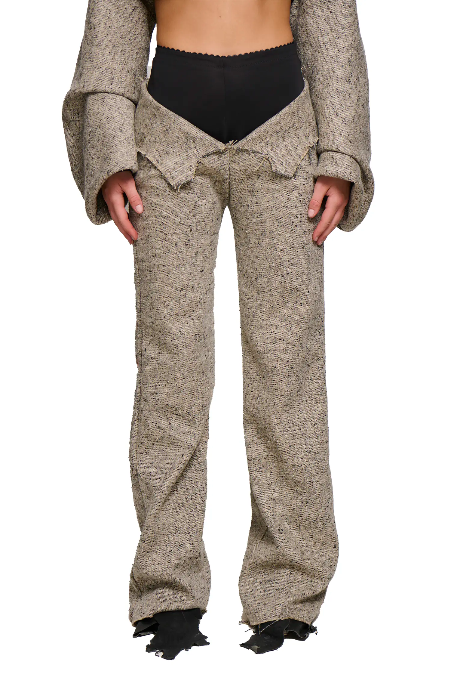 Phoebe tweed suit pant - beige