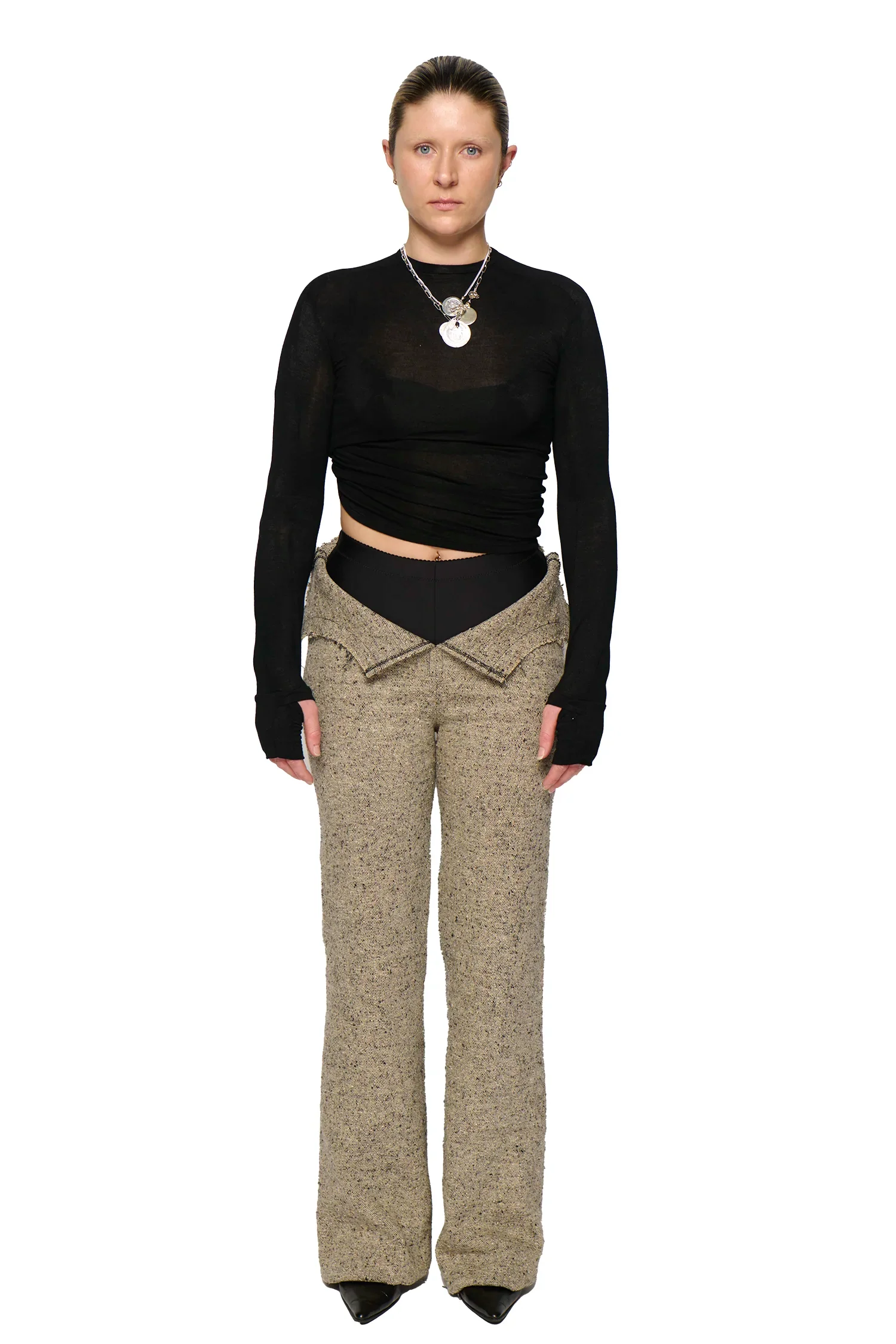 Phoebe tweed suit pant - beige
