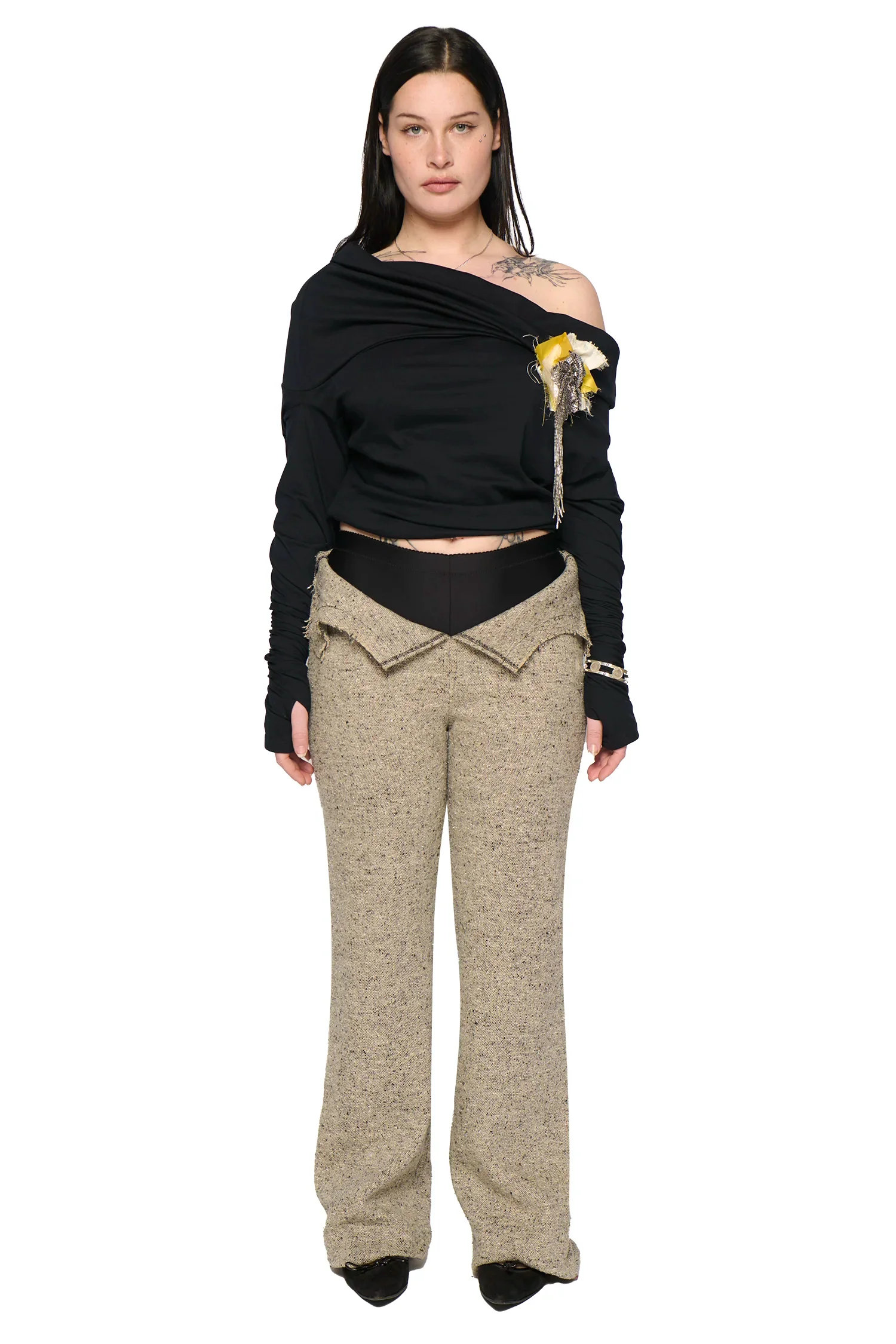Phoebe tweed suit pant - beige