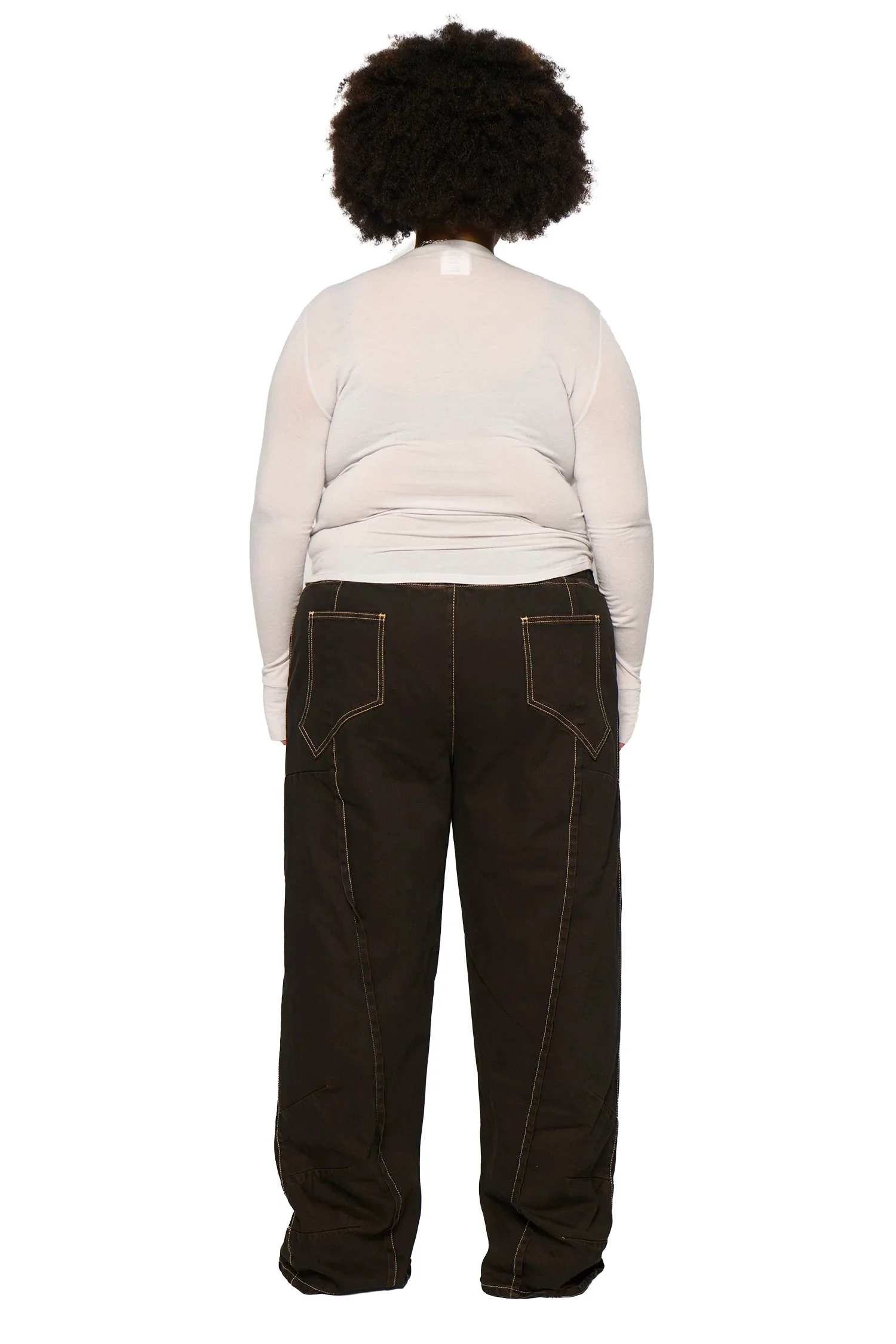 Baggy spider denim - overdye brown