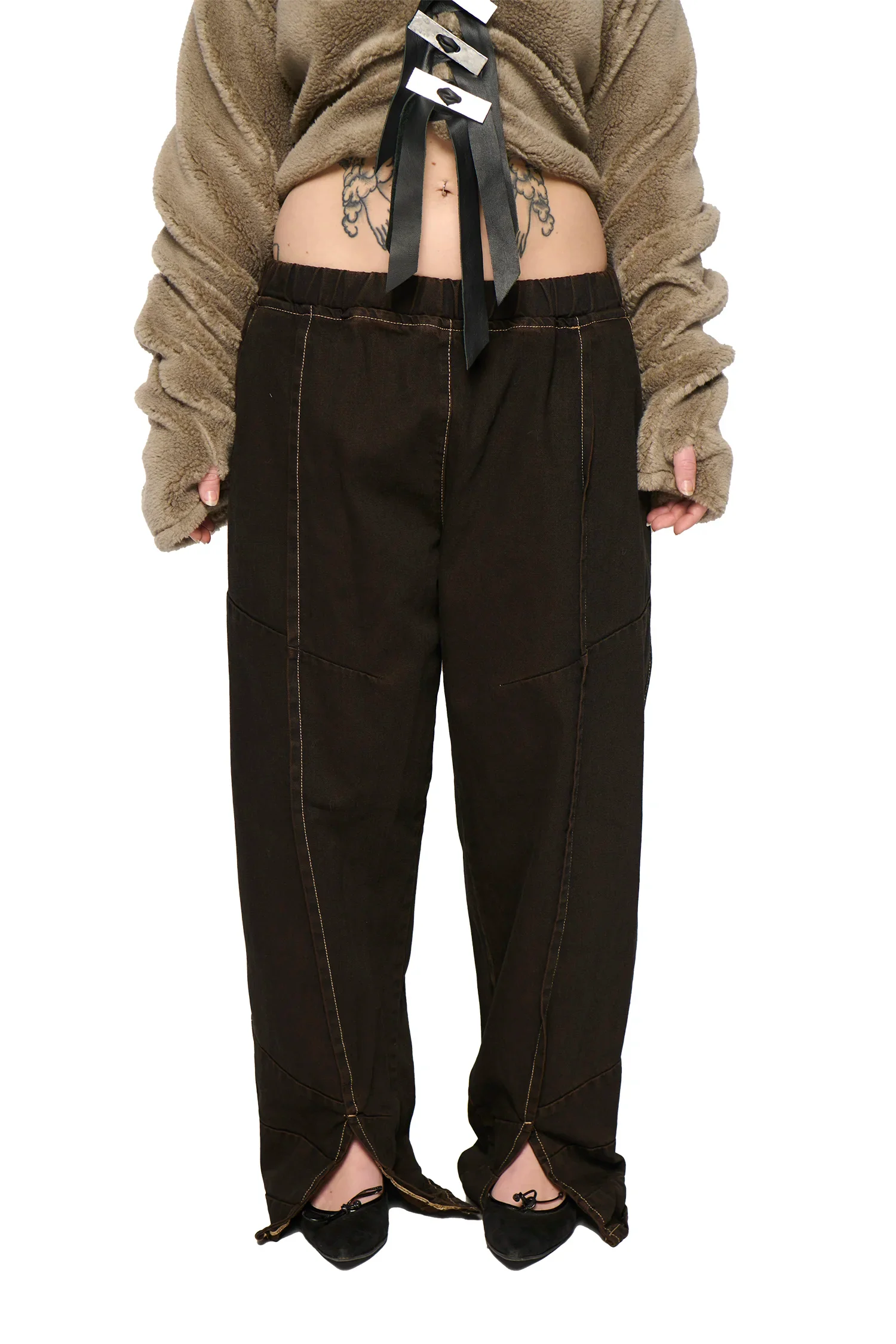 Baggy spider denim - overdye brown